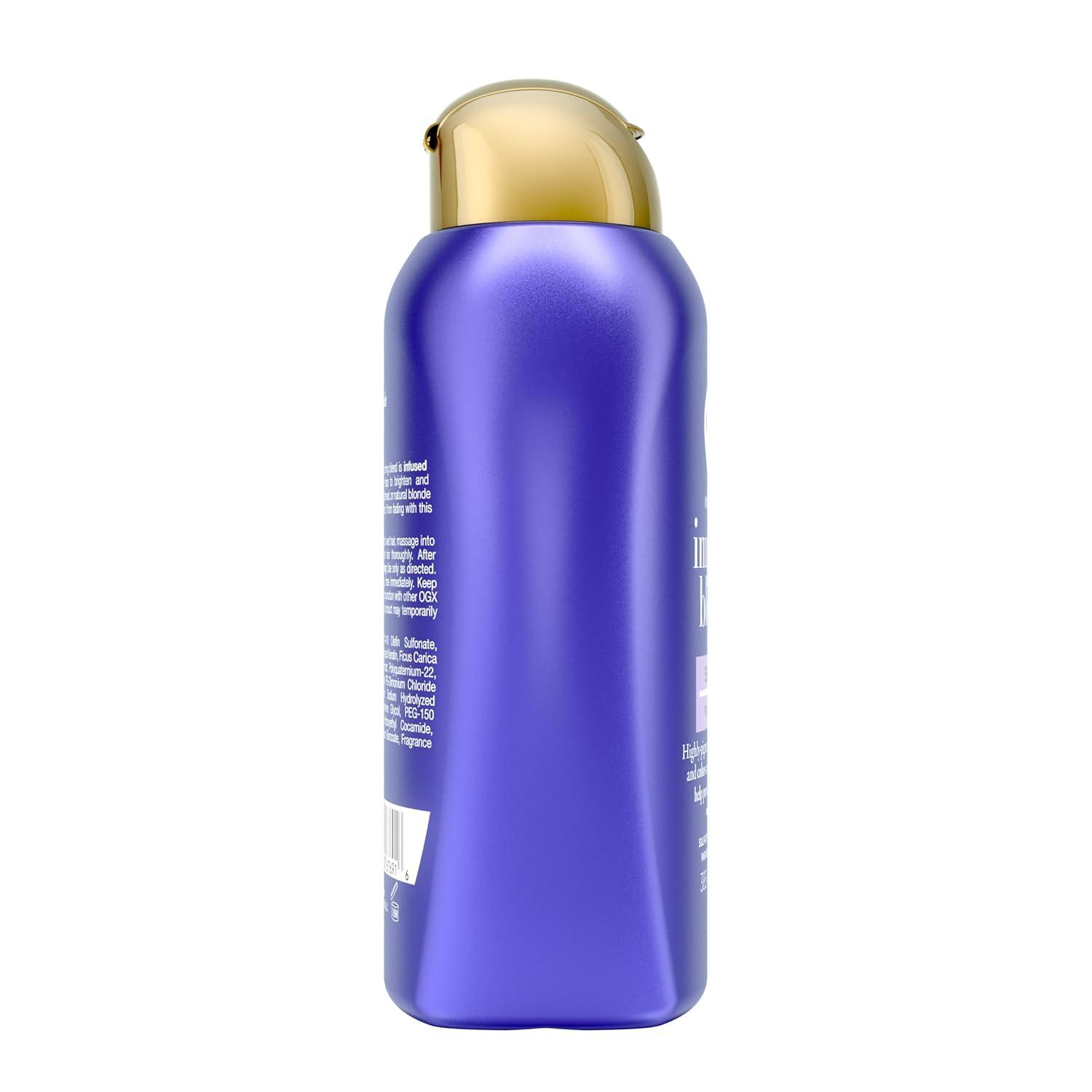 image:imageOGX Color Care  ImpeccaBlonde Purple Shampoo HighlyPigmented Toning Shampoo for Blonde Silver amp Lightened Hair Hair Wash to Correct Yellow Tones amp Protect from Color Fade 13 fl oz