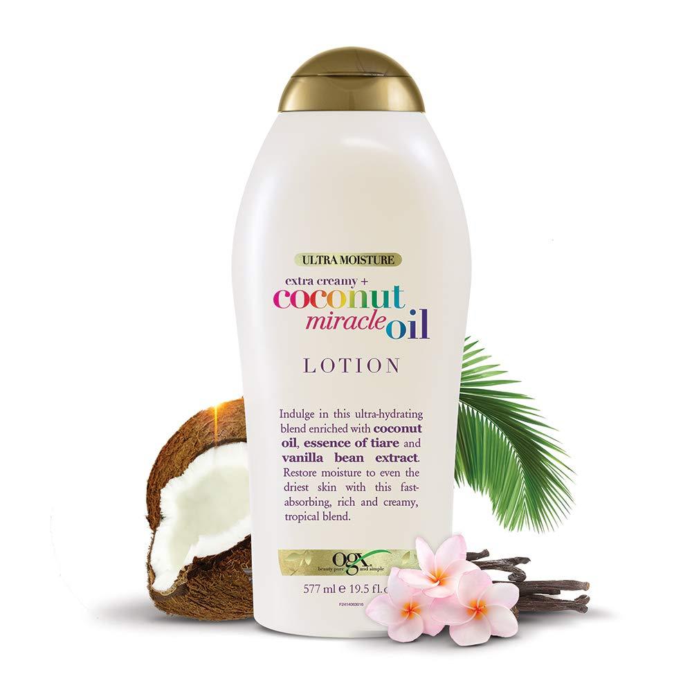 image:imageOGX Extra Creamy Coconut Miracle Oil Ultra Moisture Body Lotion with Vanilla Bean FastAbsorbing Body Lotion for All Skin Types ParabenFree and SulfatedSurfactants Free 195 Ounce195 Fl Oz Pack of 1