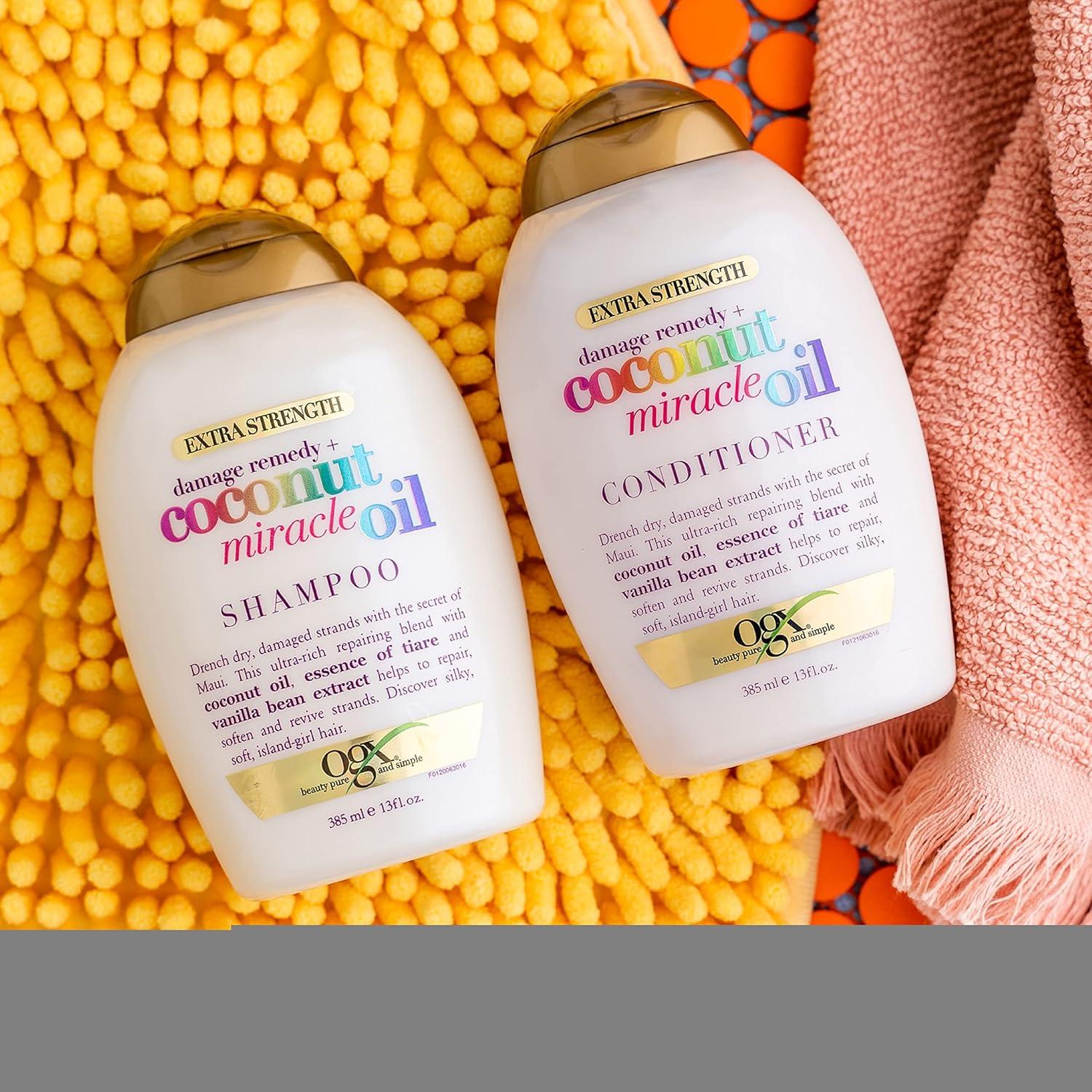image:imageOGX Extra Strength Damage Remedy Coconut Miracle Oil Conditioner for Dry Frizzy or Coarse Hair ParabenFree SulfateFree Surfactants 13 Fl Oz13 Fl Oz Pack of 2