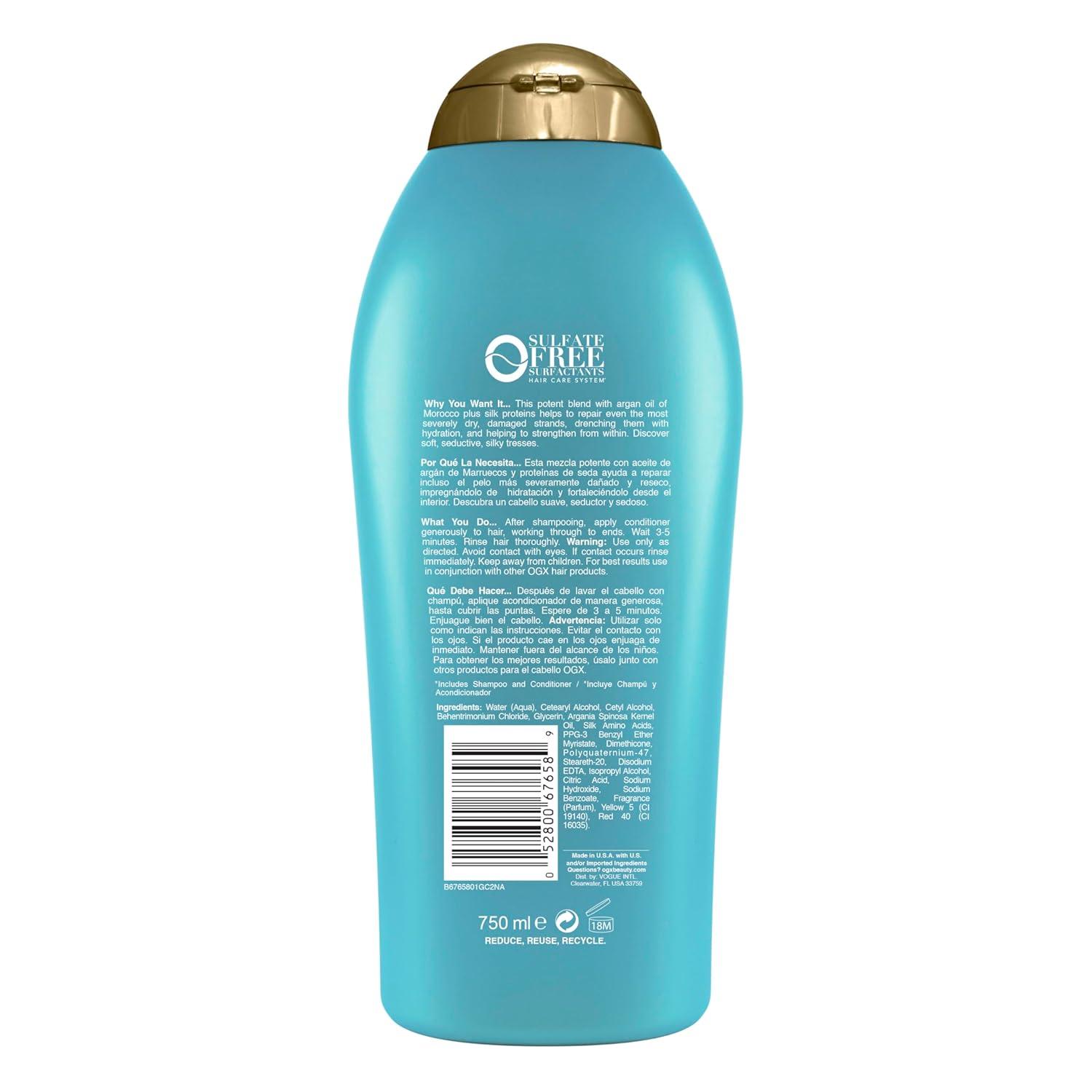 image:imageOGX Extra Strength Hydrate amp Repair Argan Oil of Morocco Conditioner for Dry Damaged Hair ColdPressed Argan Oil to Moisturize Hair ParabenFree SulfateFree Surfactants 254 Fl Oz