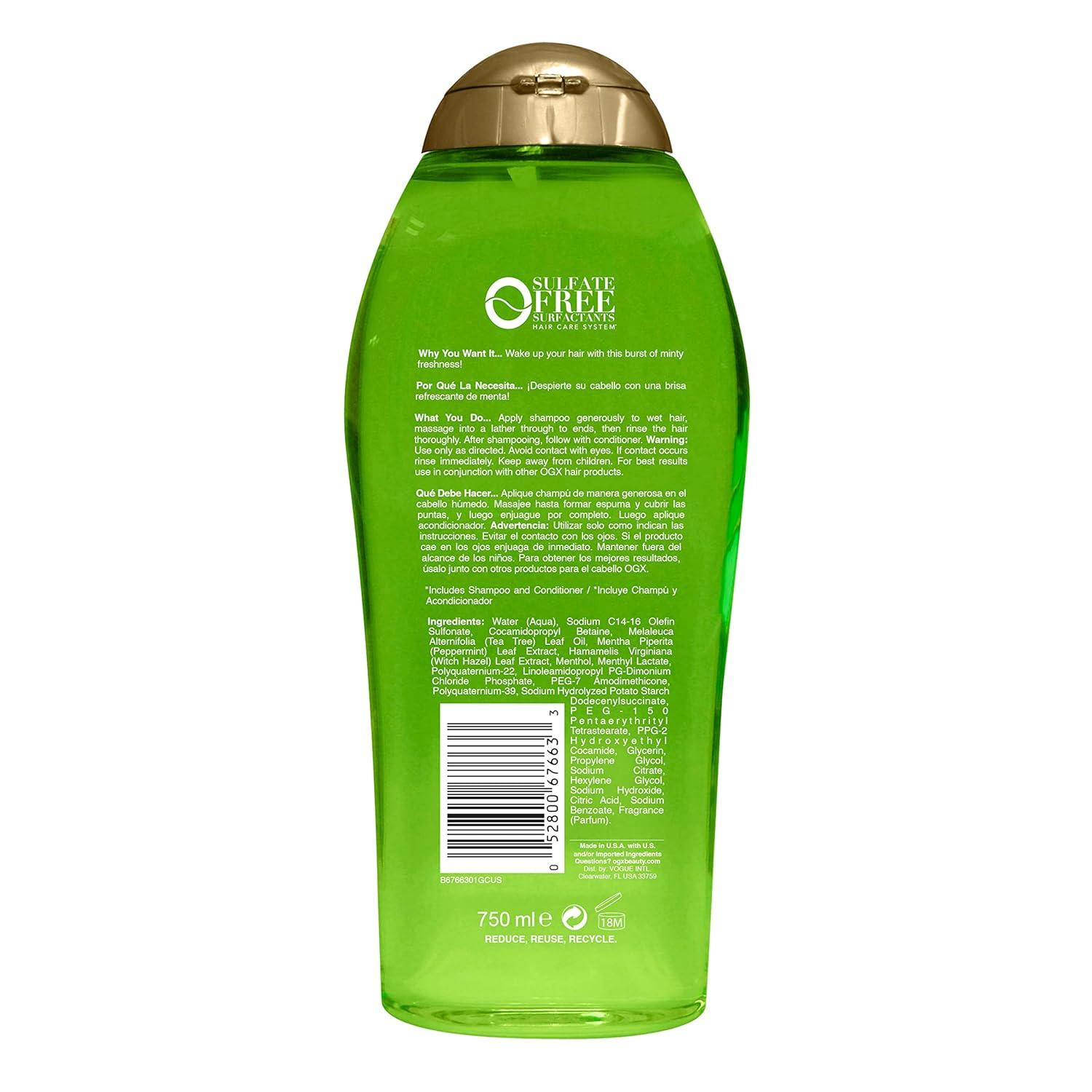 image:imageOGX Extra Strength Refreshing Scalp Rosemary Mint Shampoo Clarifying Shampoo for Oily Hair Helps Remove Oil amp Residue to Clear Away Buildup SulfateFree Surfactants 254 fl ozTea Tree MintOld