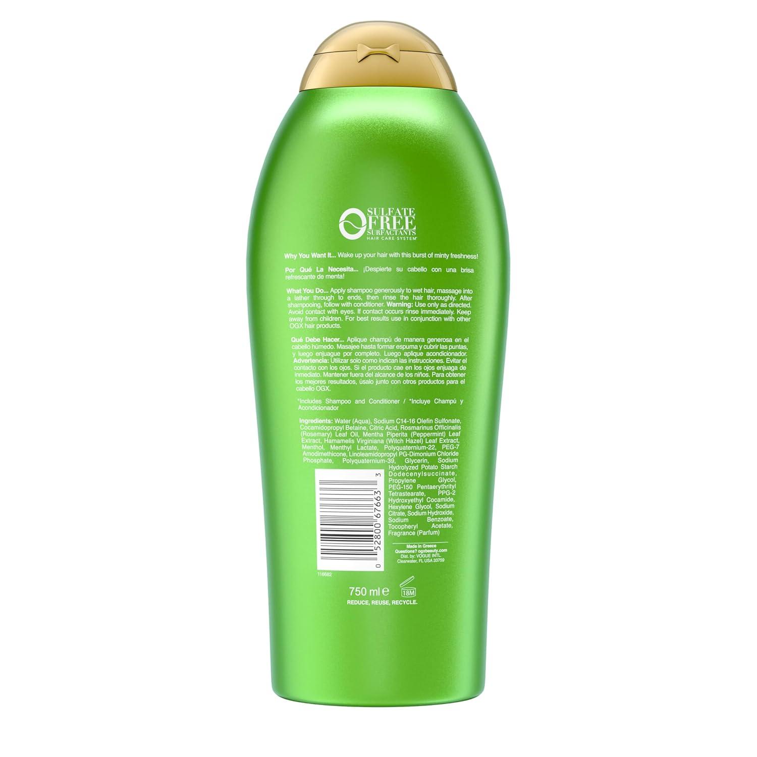 image:imageOGX Extra Strength Refreshing Scalp Rosemary Mint Shampoo Clarifying Shampoo for Oily Hair Helps Remove Oil amp Residue to Clear Away Buildup SulfateFree Surfactants 254 fl ozRosemary MintNew
