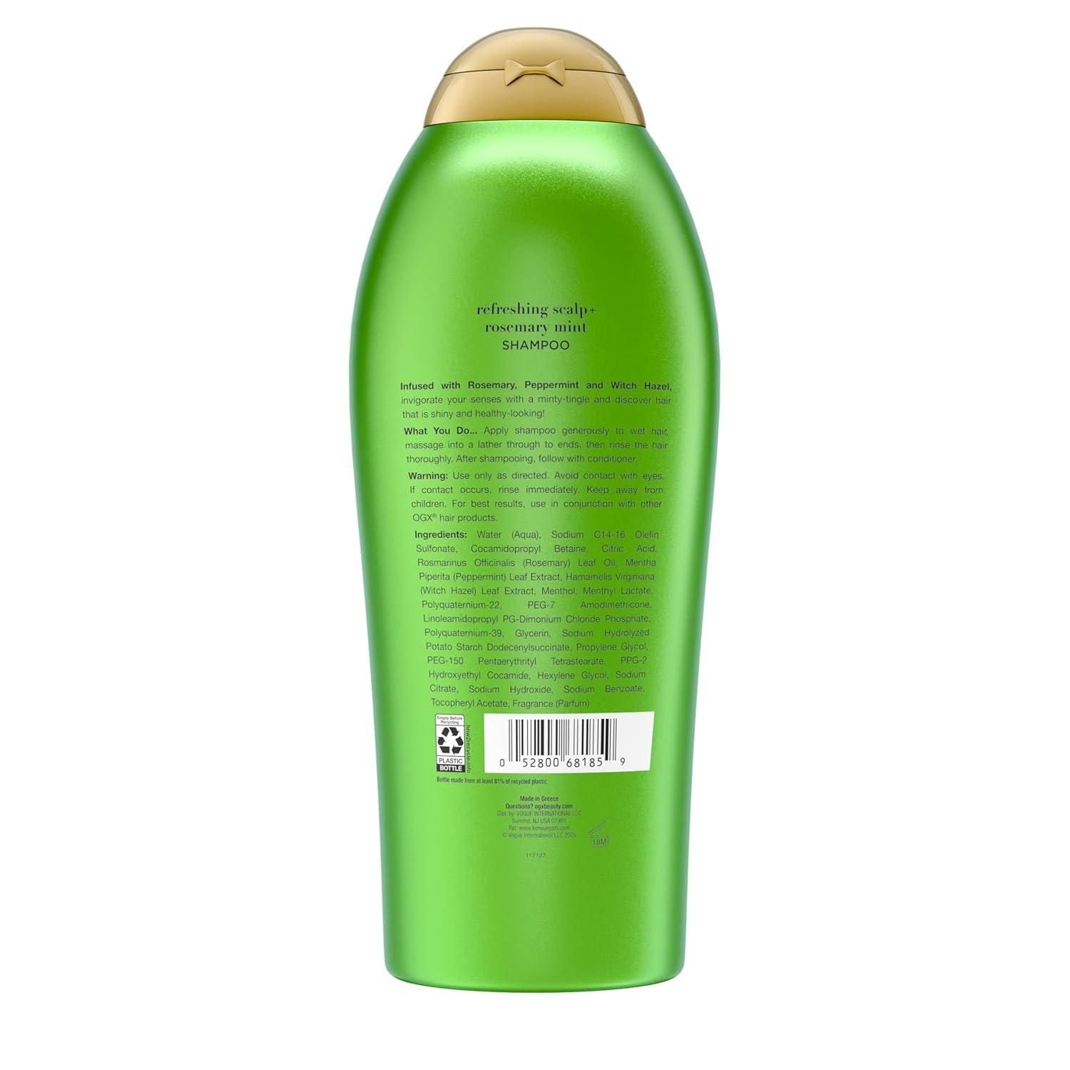 image:imageOGX Extra Strength Refreshing Scalp Rosemary Mint Shampoo Clarifying Shampoo for Oily Hair Helps Remove Oil amp Residue to Clear Away Buildup SulfateFree Surfactants 254 fl ozRosemary MintNew