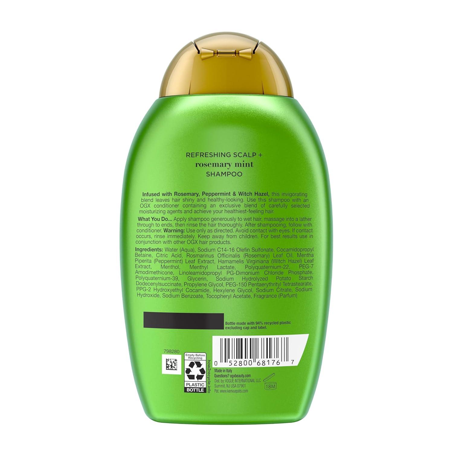image:imageOGX Extra Strength Refreshing Scalp Rosemary Mint Shampoo Clarifying Shampoo for Oily Hair Visibly Helps Remove Oil amp Residue to Clear Away Buildup SulfateFree Surfactants 13 fl oz13 Fl Oz Pack of 2