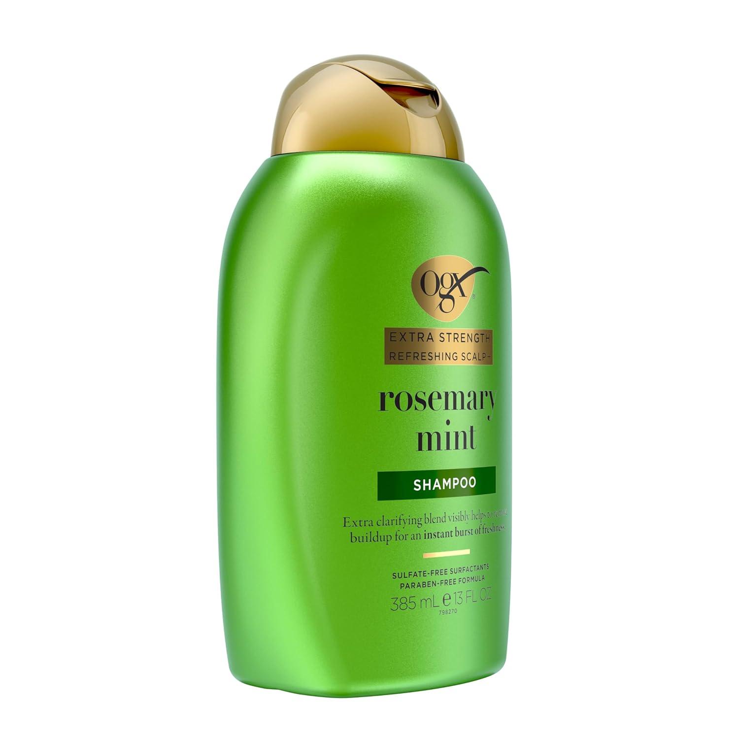image:imageOGX Extra Strength Refreshing Scalp Rosemary Mint Shampoo Clarifying Shampoo for Oily Hair Visibly Helps Remove Oil amp Residue to Clear Away Buildup SulfateFree Surfactants 13 fl oz13 Fl Oz Pack of 2