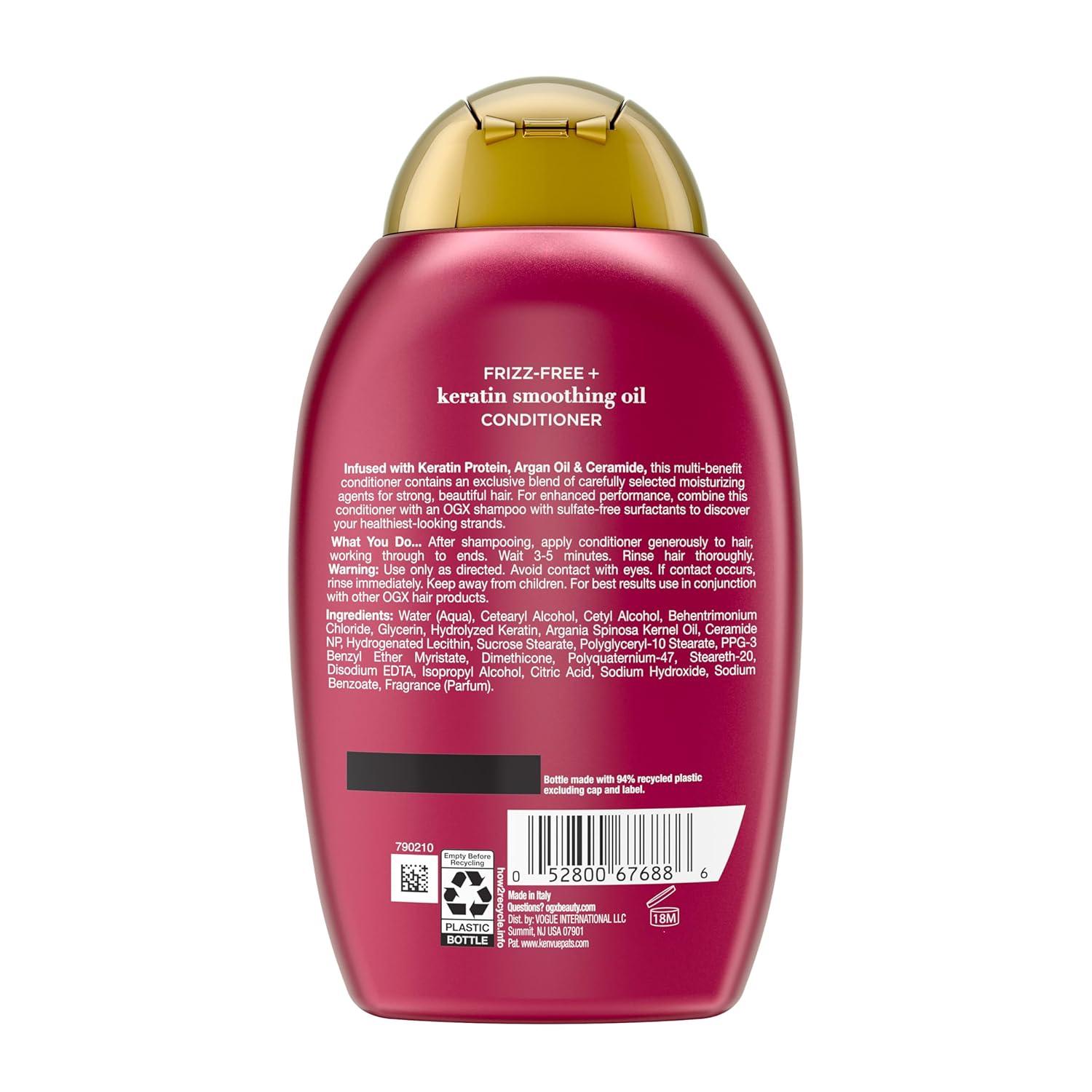 image:imageOGX FrizzFree Keratin Smoothing Oil Conditioner 5 in 1 for Frizzy Hair Shiny Hair 13 Fl Oz13 Fl Oz Pack of 1