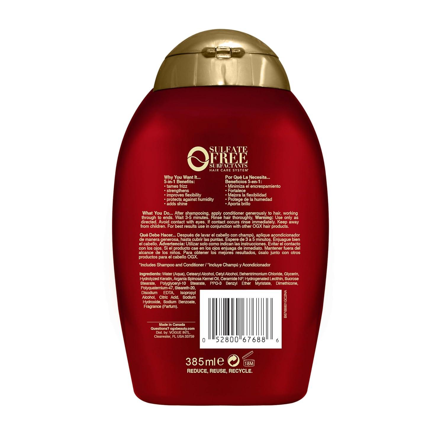 image:imageOGX FrizzFree Keratin Smoothing Oil Conditioner 5 in 1 for Frizzy Hair Shiny Hair 13 Fl Oz13 Fl Oz Pack of 1