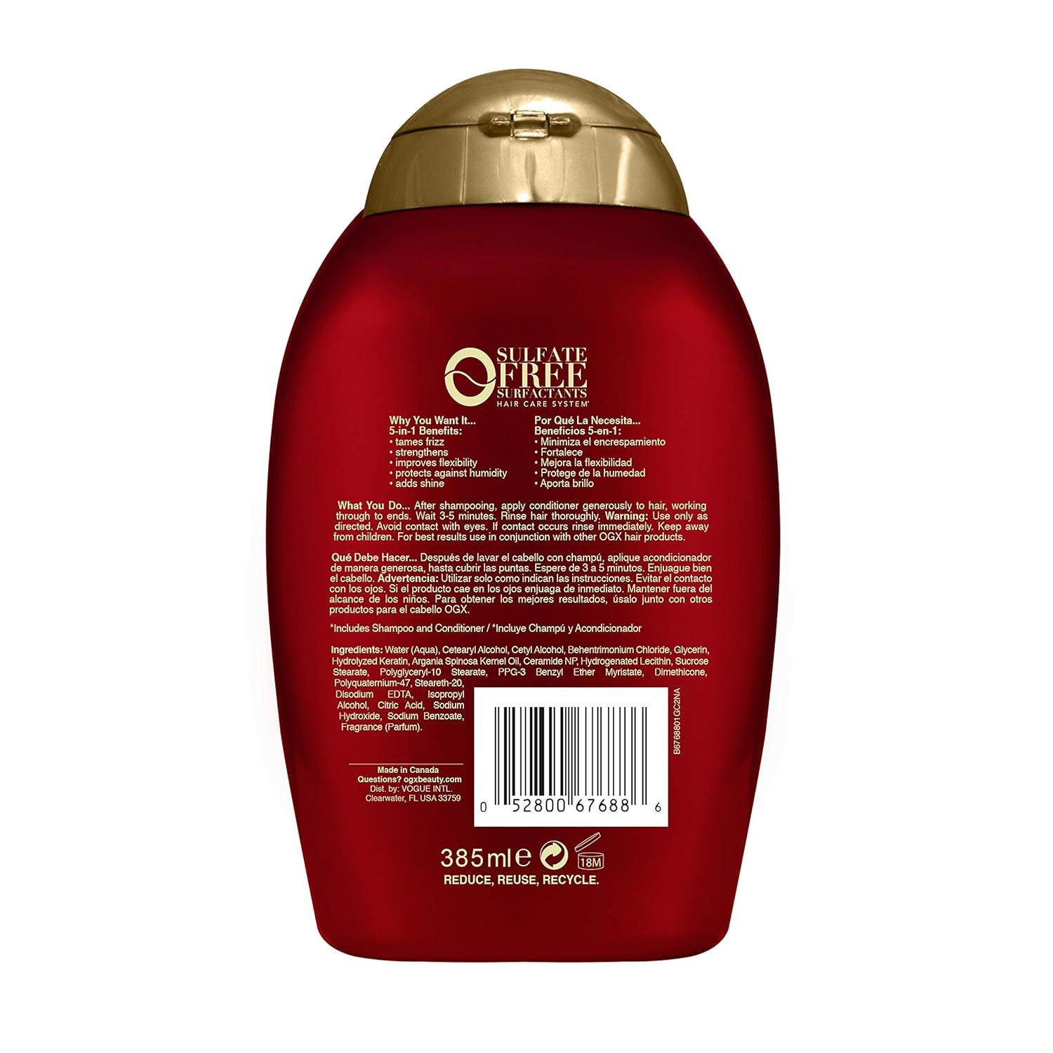 image:imageOGX FrizzFree Keratin Smoothing Oil Conditioner 5 in 1 for Frizzy Hair Shiny Hair 13 Fl Oz13 Fl Oz Pack of 2