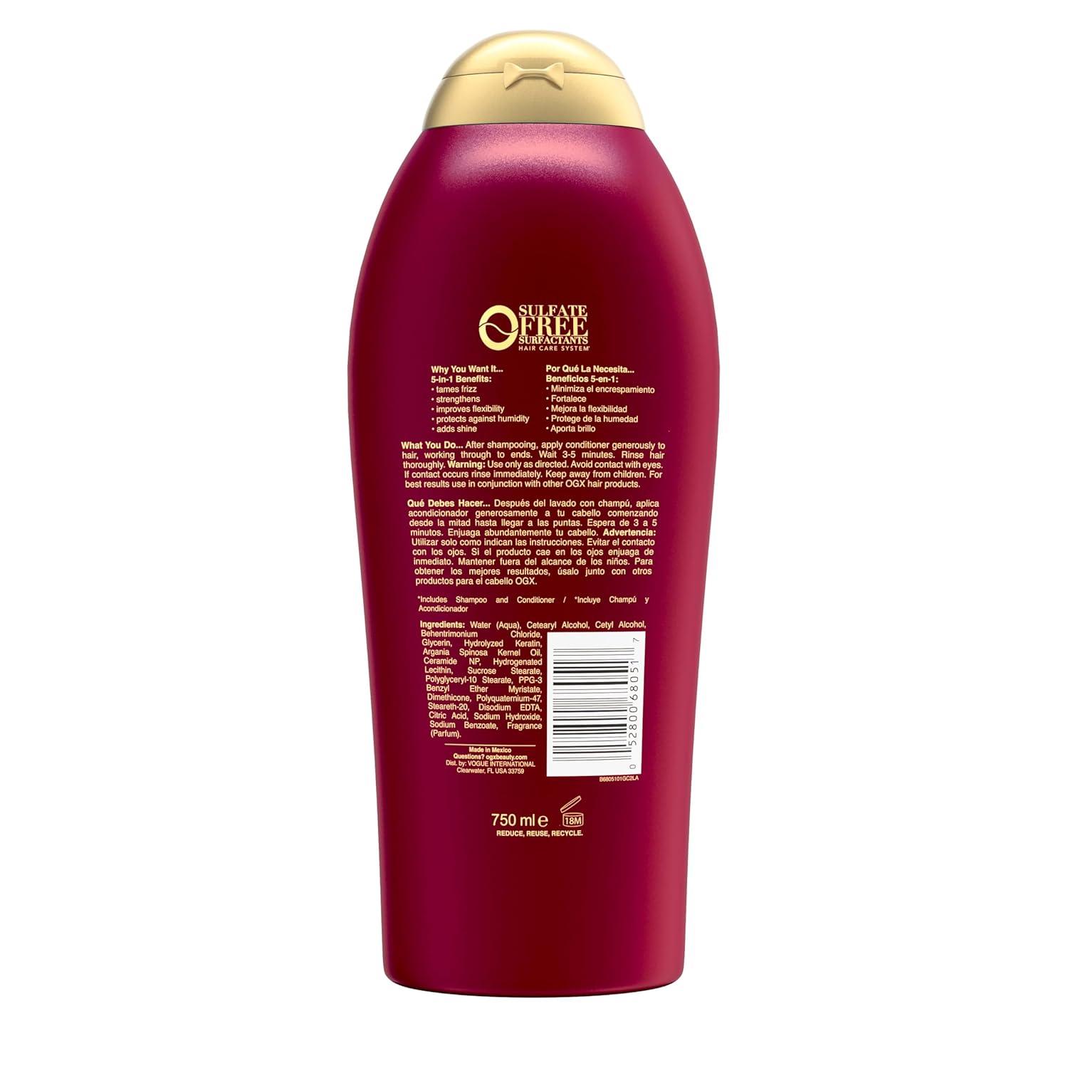 image:imageOGX FrizzFree Keratin Smoothing Oil Shampoo 254 fl ozConditioner