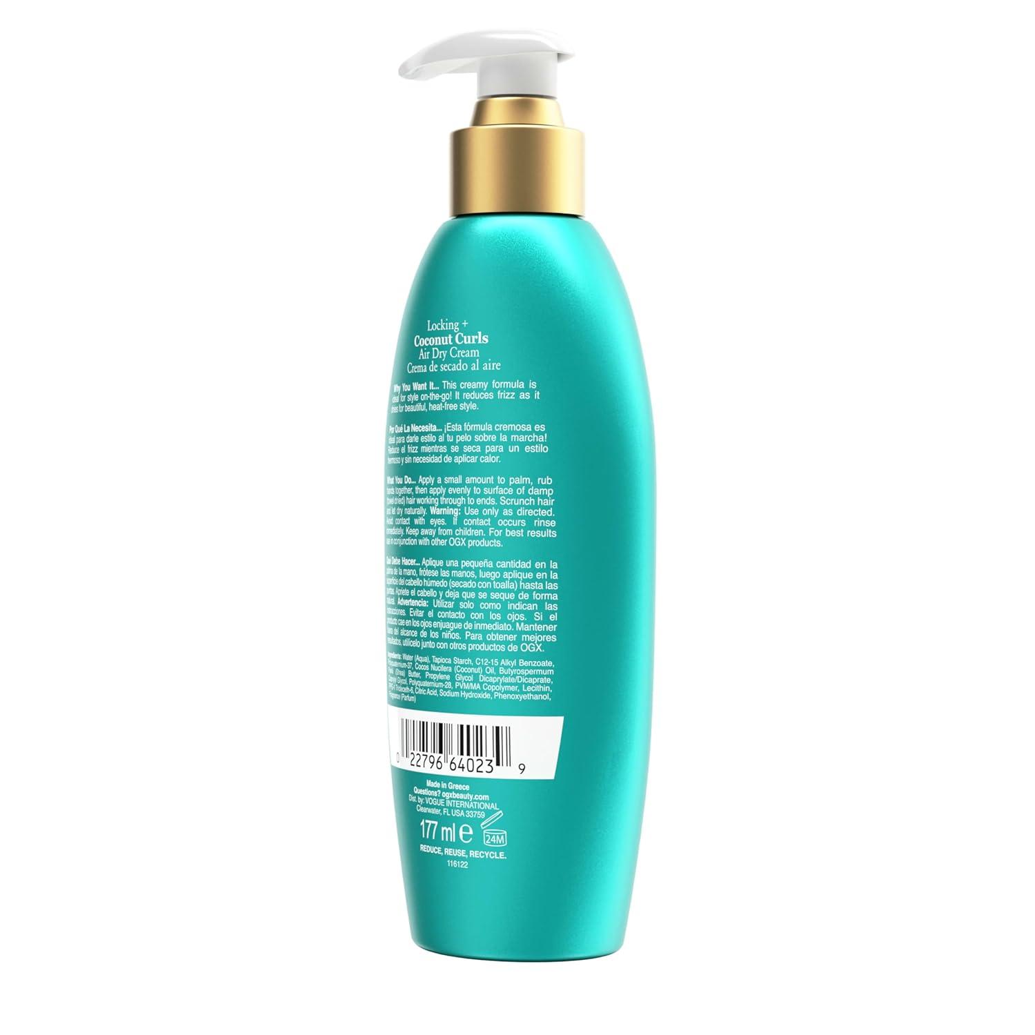 image:imageOGX Locking Coconut Curls Air Dry Cream No Parabens 6 oz6 Fl Oz Pack of 1