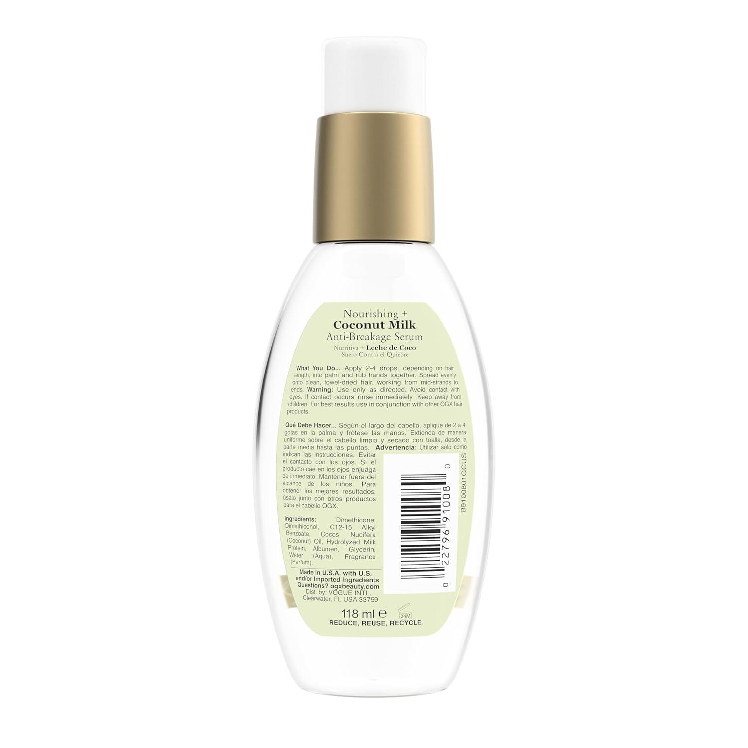 image:imageOGX Nourishing Coconut Milk AntiBreakage Serum 4 Fl Oz4 Fl Oz Pack of 1