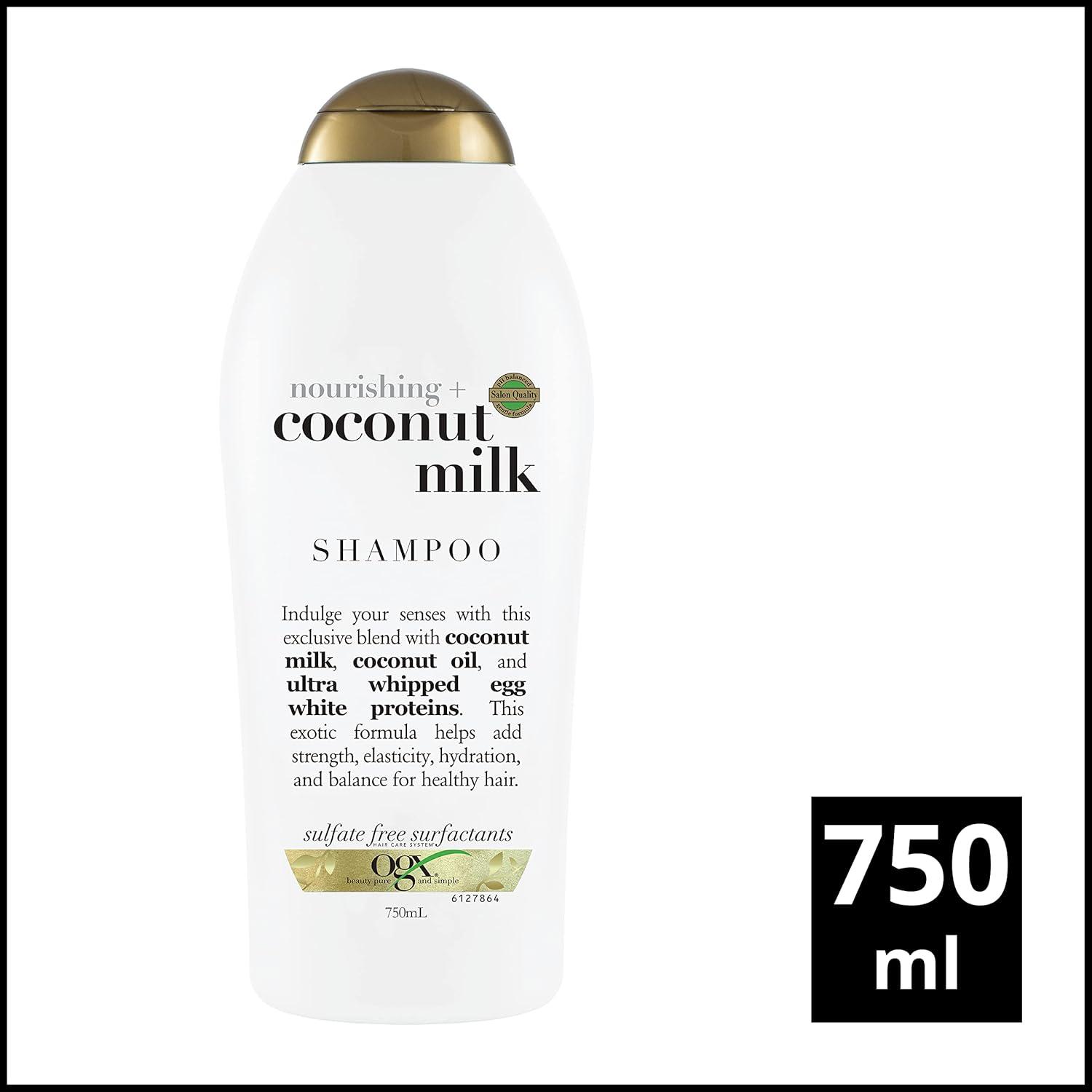 image:imageOGX Nourishing Coconut Milk Shampoo Hydrating amp Restoring Shampoo Moisturizes for Soft Hair After the First Use ParabenFree SulfateFree Surfactants 254 fl oz254 Fl Oz Pack of 2