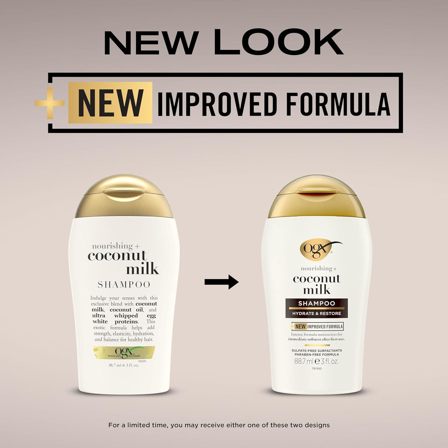 image:imageOGX Nourishing Coconut Milk Shampoo Hydrating amp Restoring Shampoo Moisturizes for Soft Hair After the First Use ParabenFree SulfateFree Surfactants 254 fl oz3 Fl Oz Pack of 1