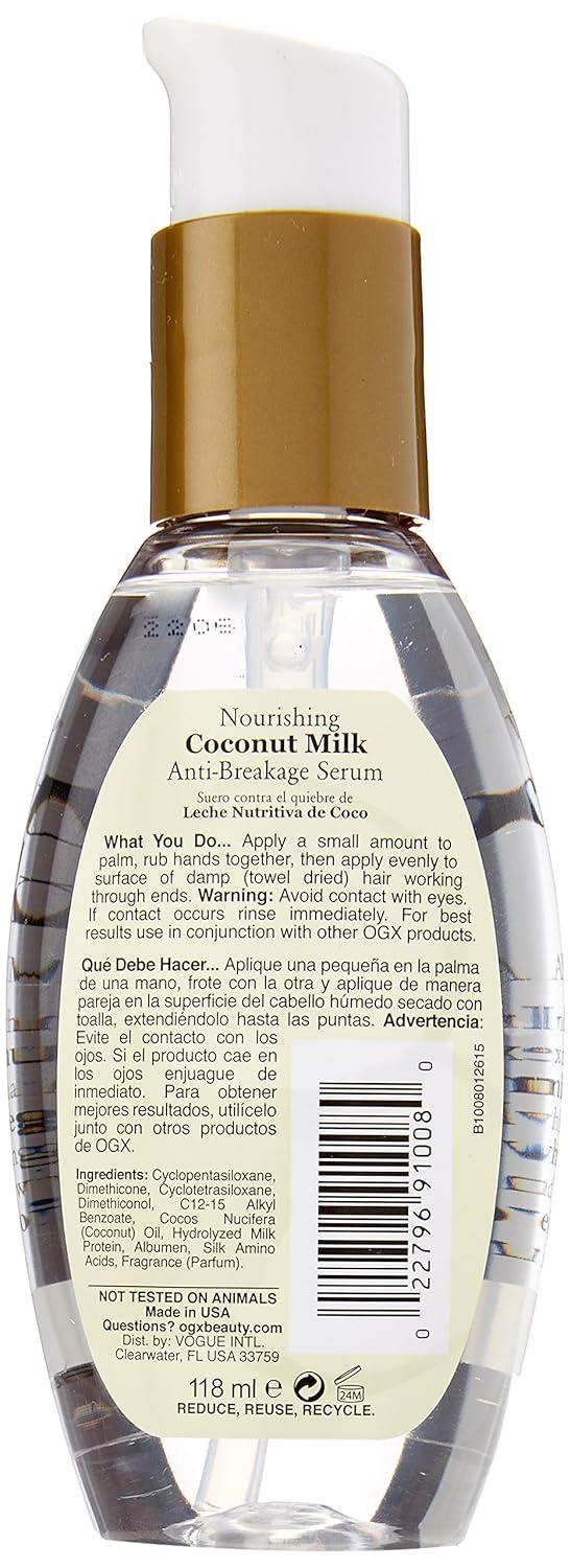 image:imageOGX Nourishing Coconut Milk AntiBreakage Serum 4 Ounce Pack of 2 91008