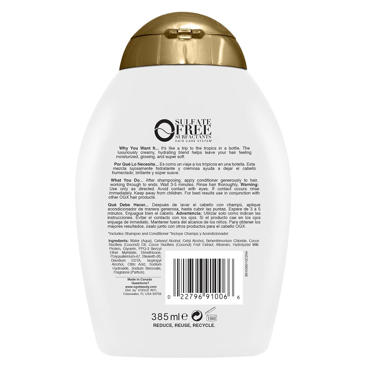 image:imageOGX Nourishing Coconut Moisturizing Conditioner for Strong amp Healthy Hair with Coconut Oil amp Egg White Protein ParabenFree SulfateFree 13 oz Pack of 413 Fl Oz Pack of 2