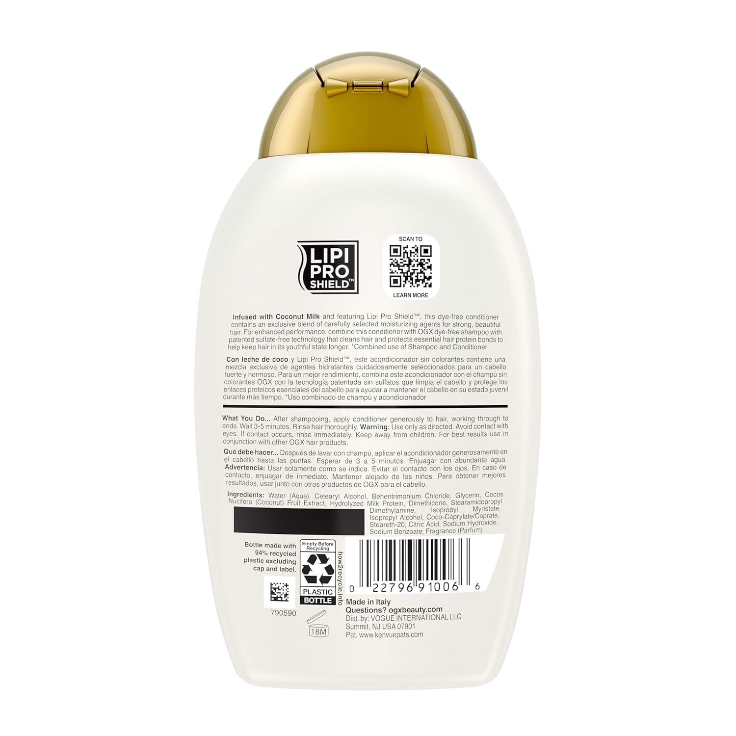 image:imageOGX Nourishing Coconut Moisturizing Conditioner for Strong amp Healthy Hair with Coconut Oil amp Egg White Protein ParabenFree SulfateFree 13 oz Pack of 413 Fl Oz Pack of 1