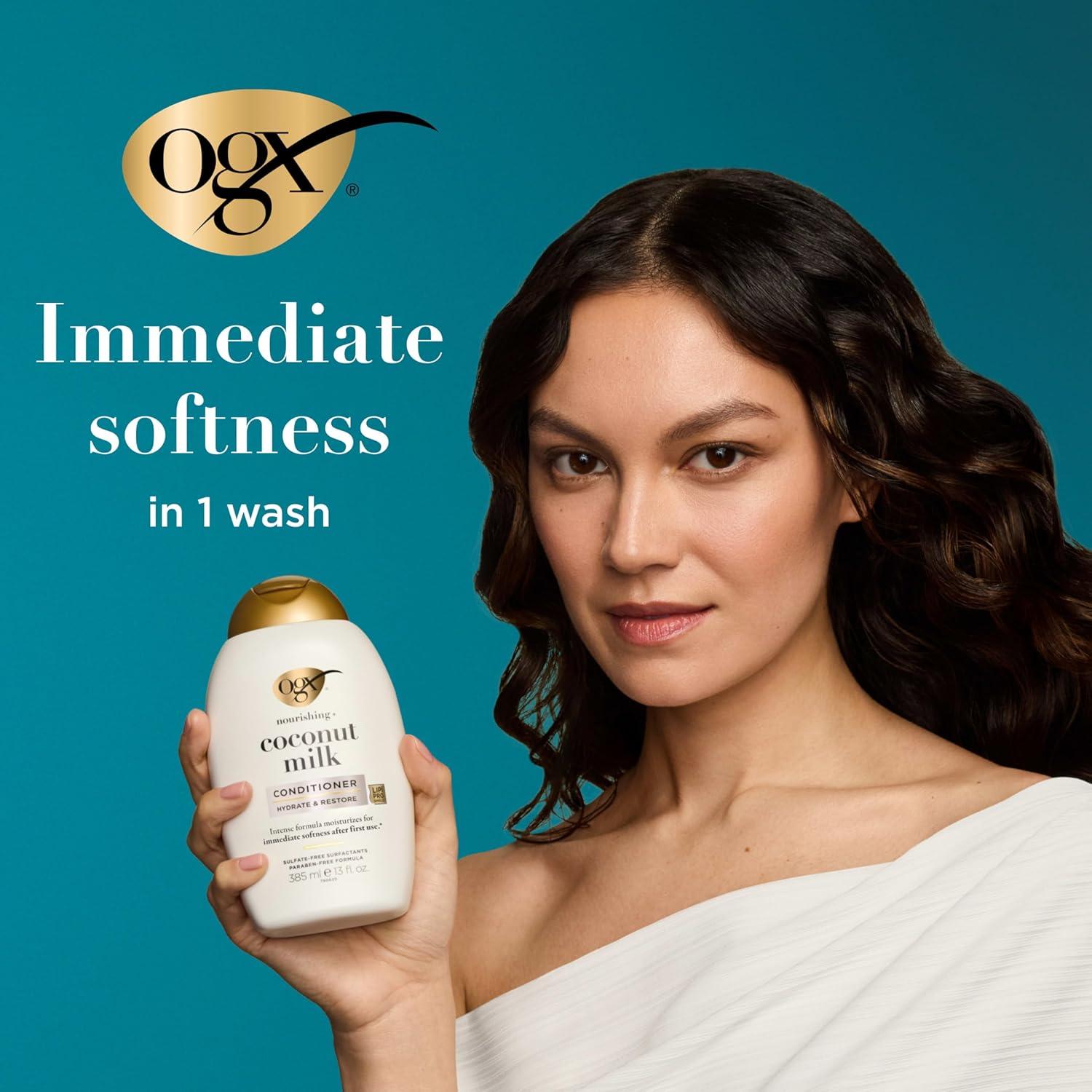 image:imageOGX Nourishing Coconut Moisturizing Conditioner for Strong amp Healthy Hair with Coconut Oil amp Egg White Protein ParabenFree SulfateFree 13 oz Pack of 413 Fl Oz Pack of 1