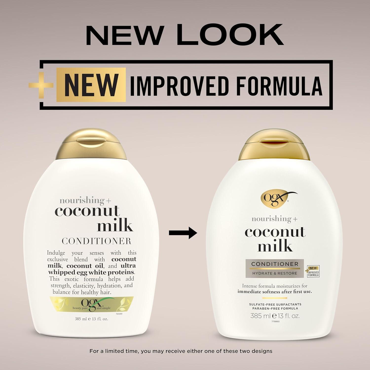 image:imageOGX Nourishing Coconut Moisturizing Conditioner for Strong amp Healthy Hair with Coconut Oil amp Egg White Protein ParabenFree SulfateFree 13 oz Pack of 413 Fl Oz Pack of 2