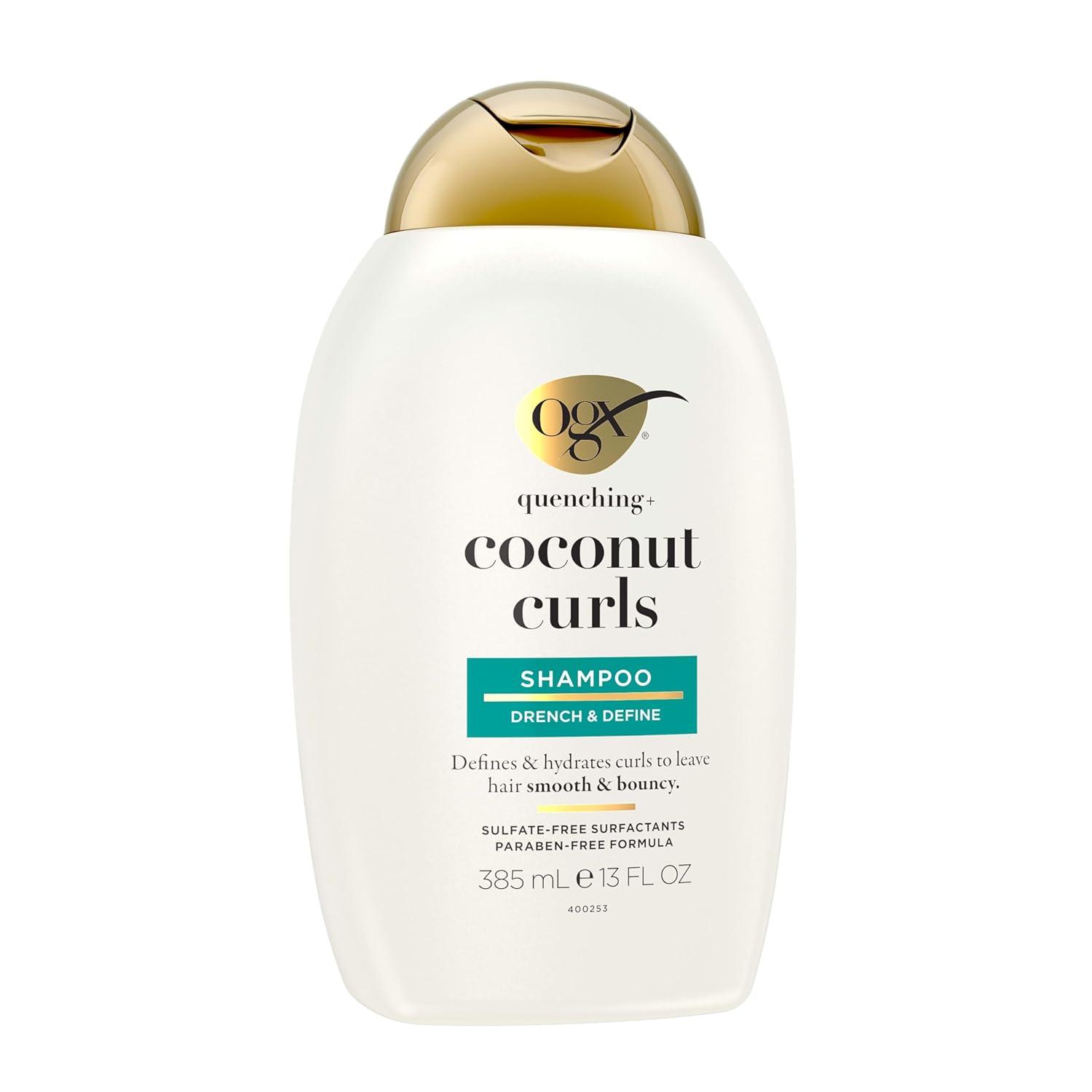 image:imageOGX Quenching Coconut CurlDefining Shampoo Hydrating amp Nourishing Curly Hair Shampoo with Coconut Oil Citrus Oil amp Honey Paraben SulfateFree Surfactants 13 floz13 Fl Oz Pack of 1