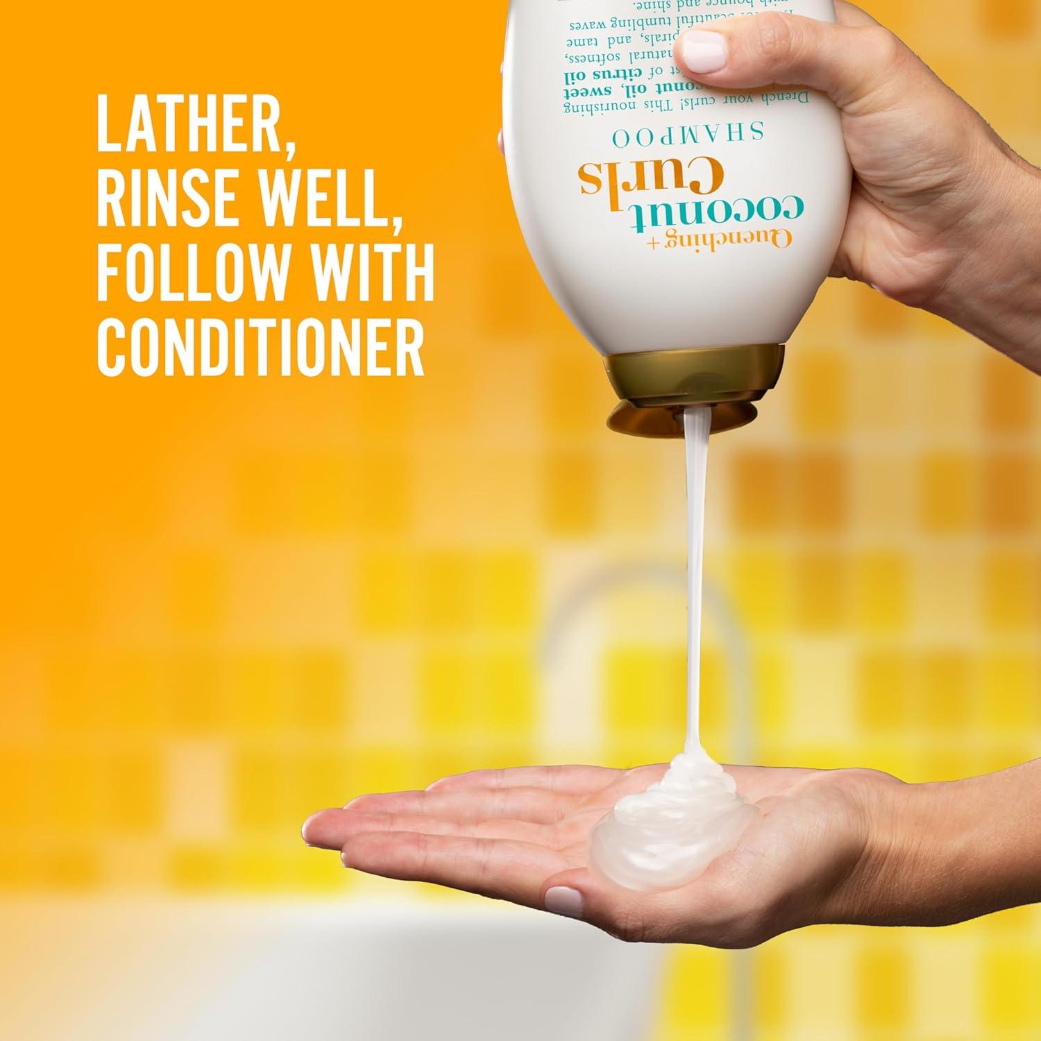 image:imageOGX Quenching Coconut CurlDefining Shampoo Hydrating amp Nourishing Curly Hair Shampoo with Coconut Oil Citrus Oil amp Honey Paraben SulfateFree Surfactants 13 floz13 Fl Oz Pack of 2