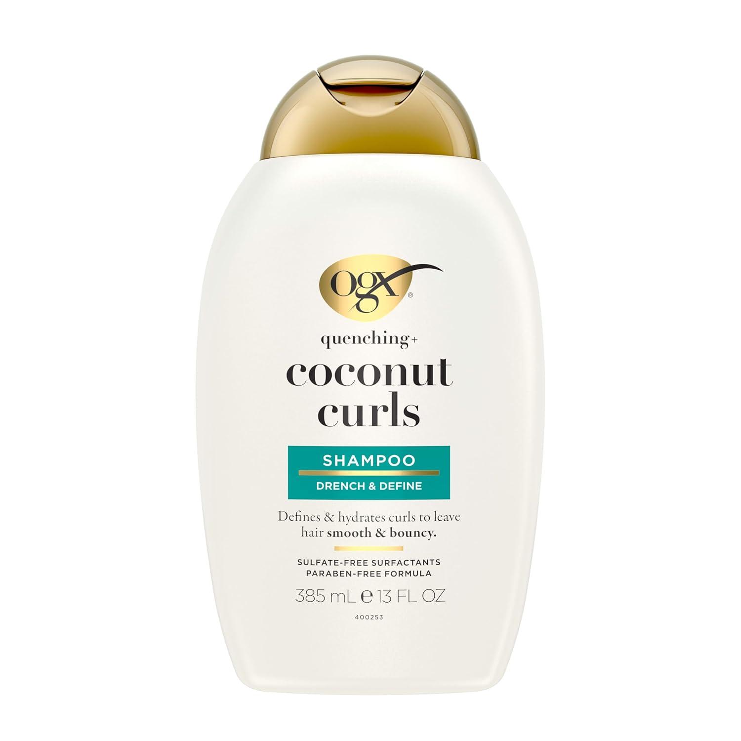 image:imageOGX Quenching Coconut CurlDefining Shampoo Hydrating amp Nourishing Curly Hair Shampoo with Coconut Oil Citrus Oil amp Honey Paraben SulfateFree Surfactants 13 floz13 Fl Oz Pack of 1