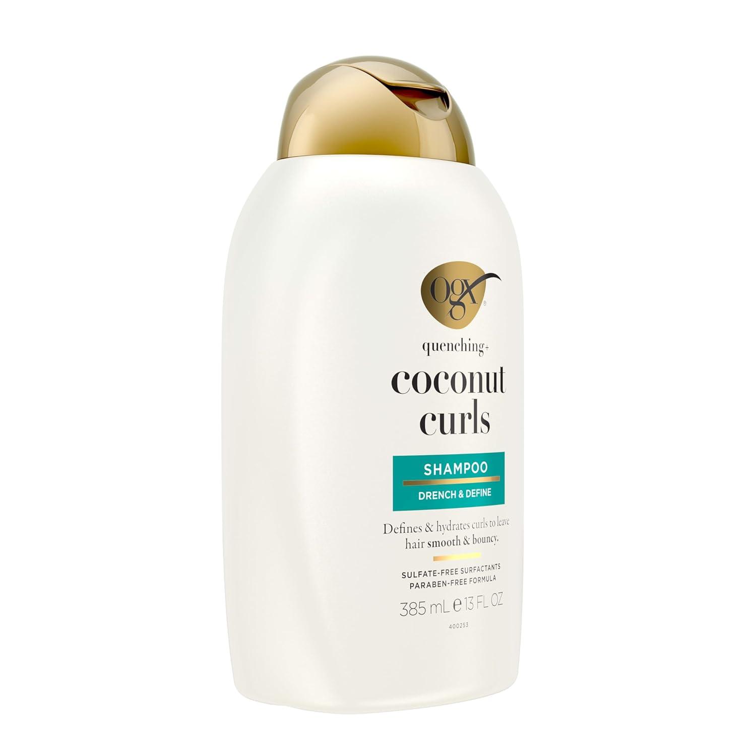 image:imageOGX Quenching Coconut CurlDefining Shampoo Hydrating amp Nourishing Curly Hair Shampoo with Coconut Oil Citrus Oil amp Honey Paraben SulfateFree Surfactants 13 floz13 Fl Oz Pack of 1
