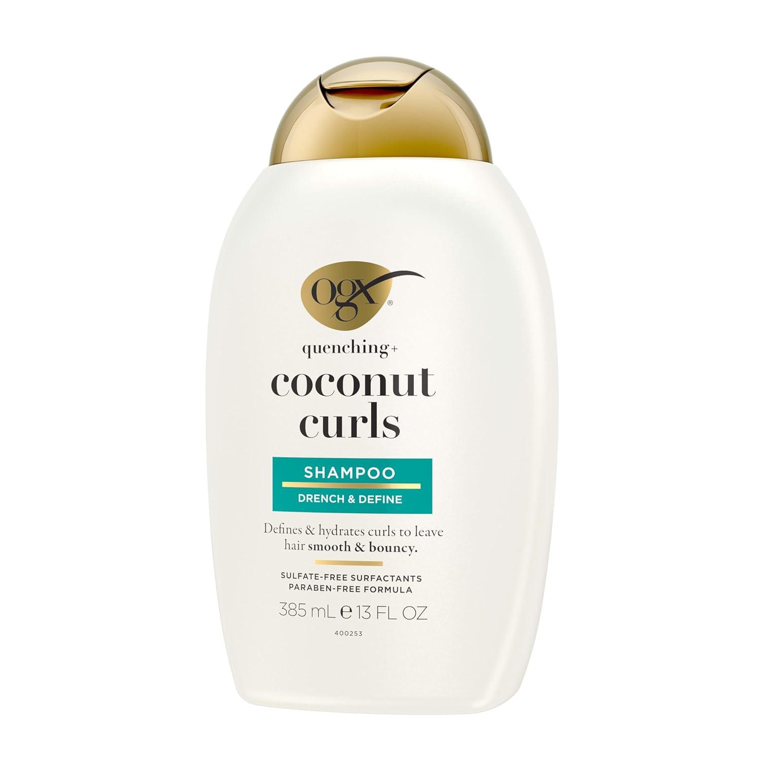 image:imageOGX Quenching Coconut CurlDefining Shampoo Hydrating amp Nourishing Curly Hair Shampoo with Coconut Oil Citrus Oil amp Honey Paraben SulfateFree Surfactants 13 floz13 Fl Oz Pack of 1