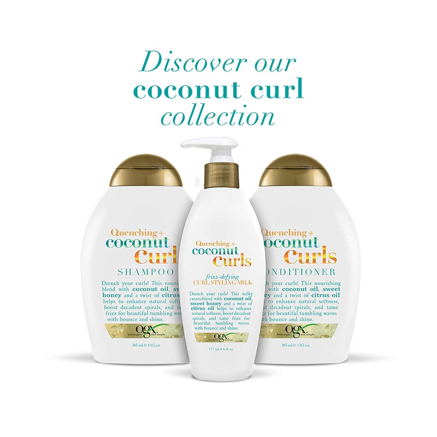 image:imageOGX Quenching Coconut Curls FrizzDefying Styling Milk Nourishing LeaveIn Hair Treatment with Coconut Citrus Oil amp Honey ParabenFree and SulfatedSurfactants Free 6 fl oz6 Fl Oz Pack of 2