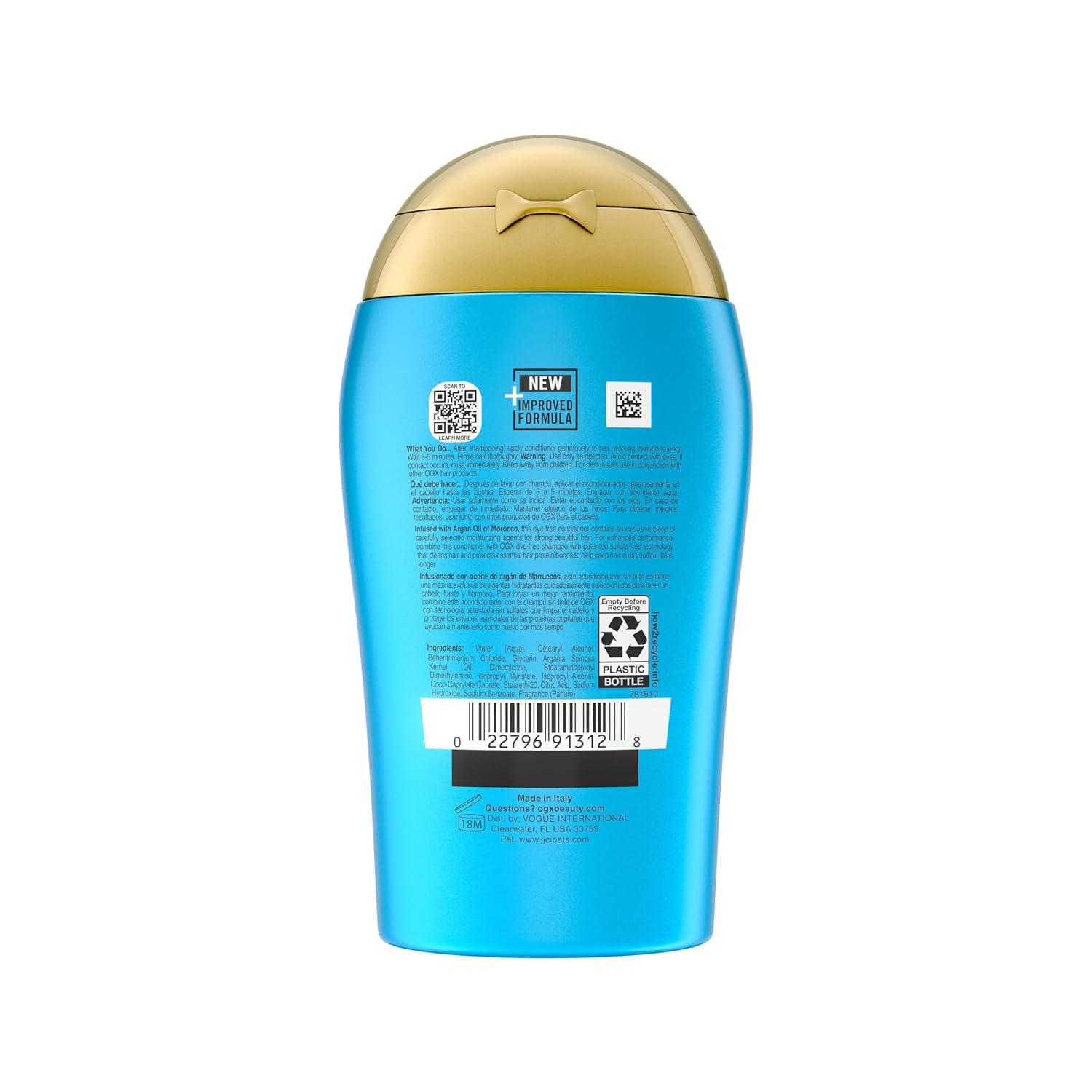 image:imageOGX Renewing Argan Oil of Morocco Conditioner Damage Repairing Conditioner Argan Oil to Help Strengthen amp Repair Dry Damaged Hair Travel Size TSACompliant 3 fl oz