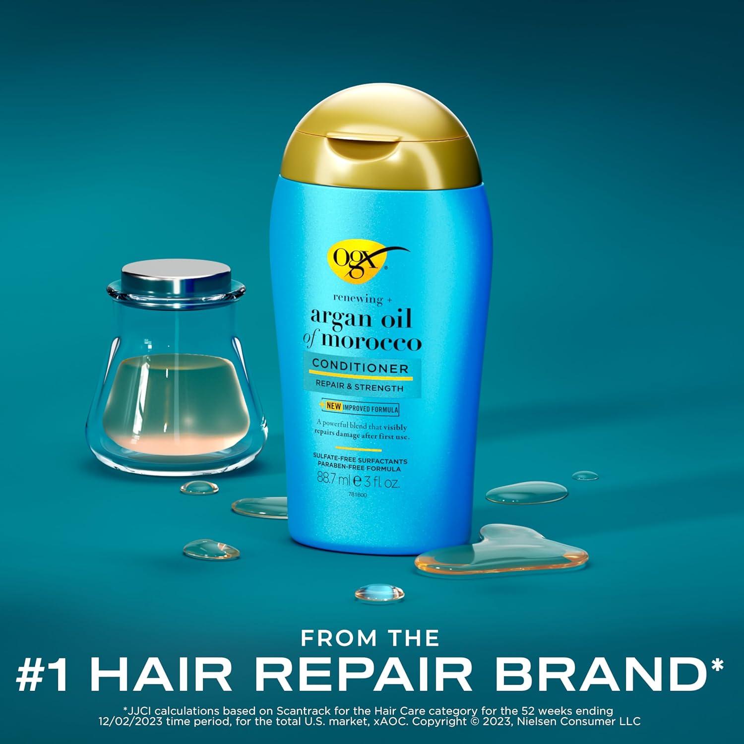 image:imageOGX Renewing Argan Oil of Morocco Conditioner Damage Repairing Conditioner Argan Oil to Help Strengthen amp Repair Dry Damaged Hair Travel Size TSACompliant 3 fl oz
