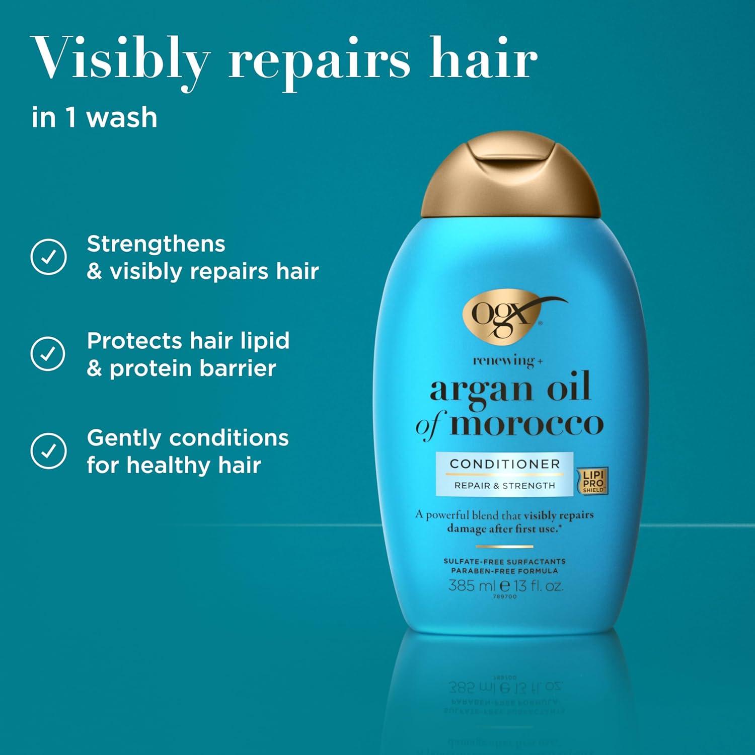 image:imageOGX Renewing Argan Oil of Morocco Conditioner Repair Conditioner amp Argan Oil Helps Strengthen amp Repair Dry Damaged Hair ParabenFree SulfateFree Surfactants 13 fl oz13 Fl Oz Pack of 1