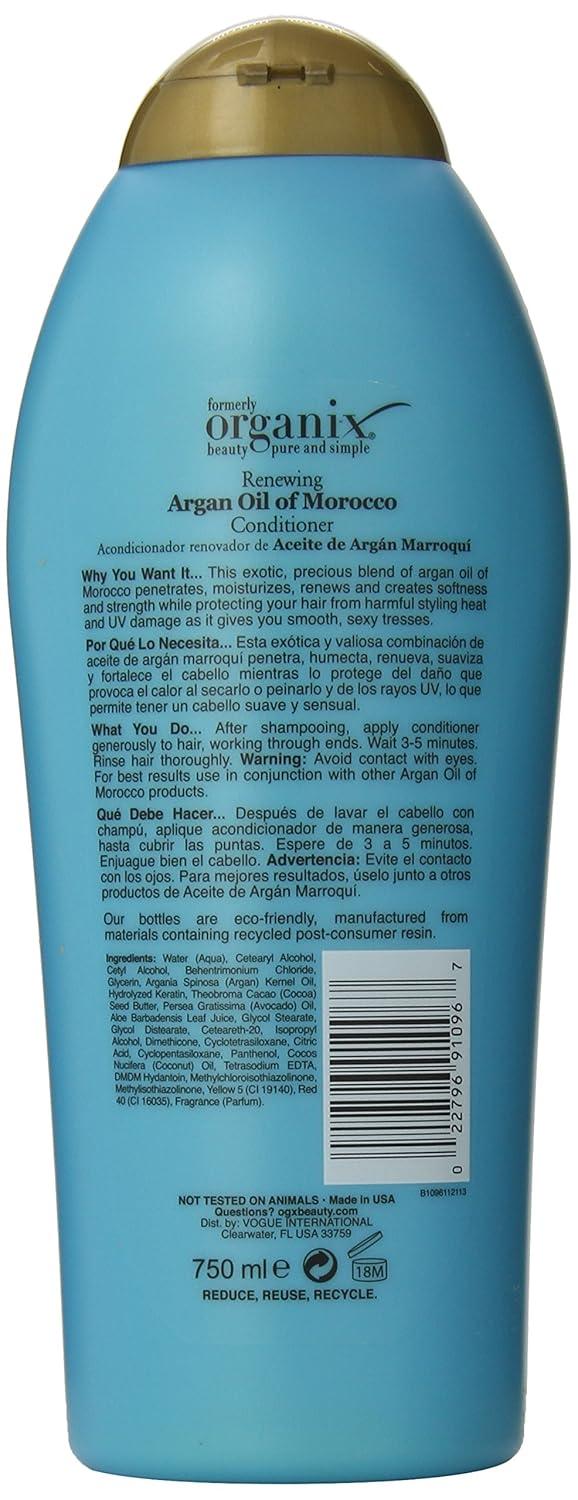 image:imageOGX Renewing Argan Oil of Morocco Conditioner Repair Conditioner amp Argan Oil Helps Strengthen amp Repair Dry Damaged Hair ParabenFree SulfateFree Surfactants 254 fl oz25 Fl Oz Pack of 4