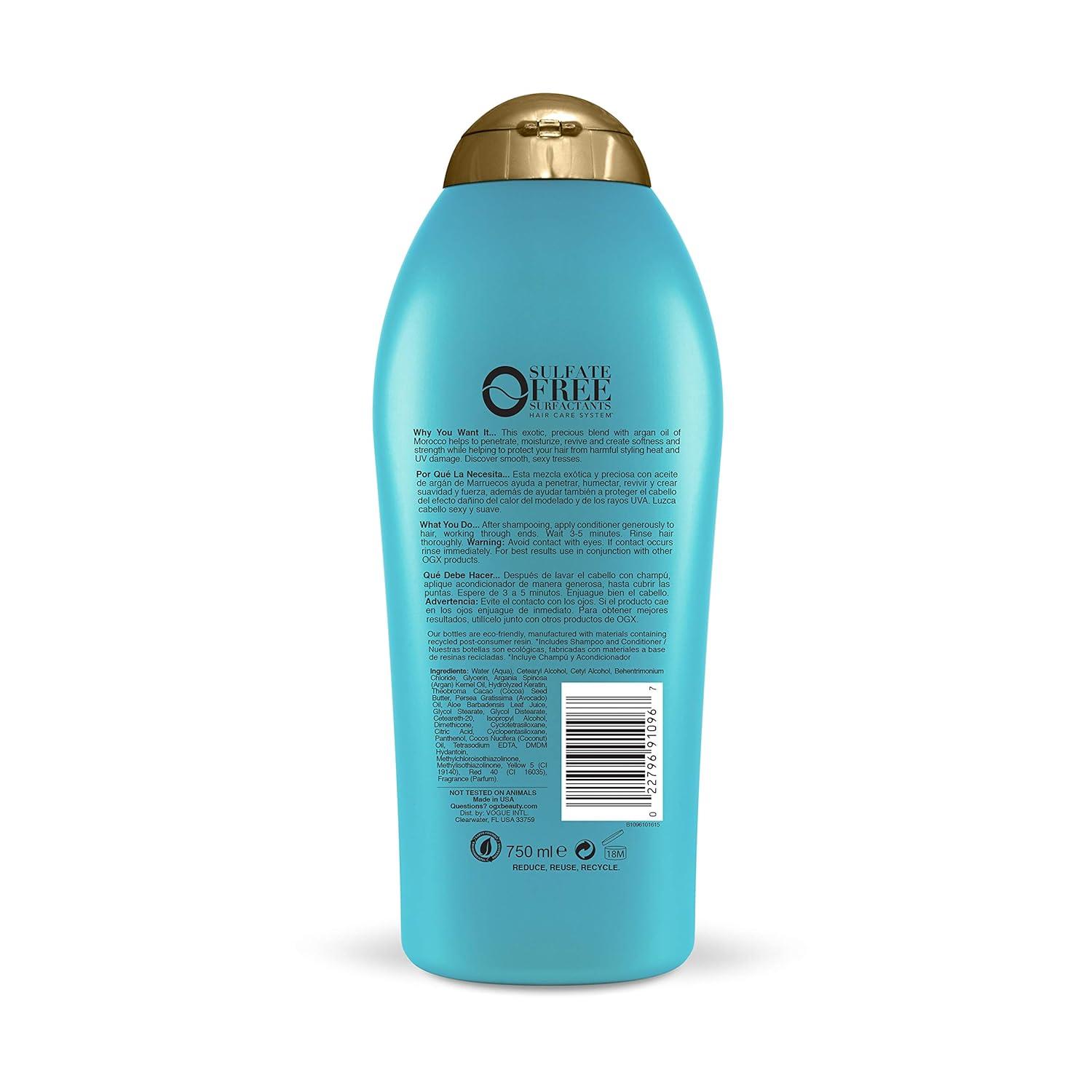 image:imageOGX Renewing Argan Oil of Morocco Conditioner Repair Conditioner amp Argan Oil Helps Strengthen amp Repair Dry Damaged Hair ParabenFree SulfateFree Surfactants 254 fl oz25 Fl Oz Pack of 4