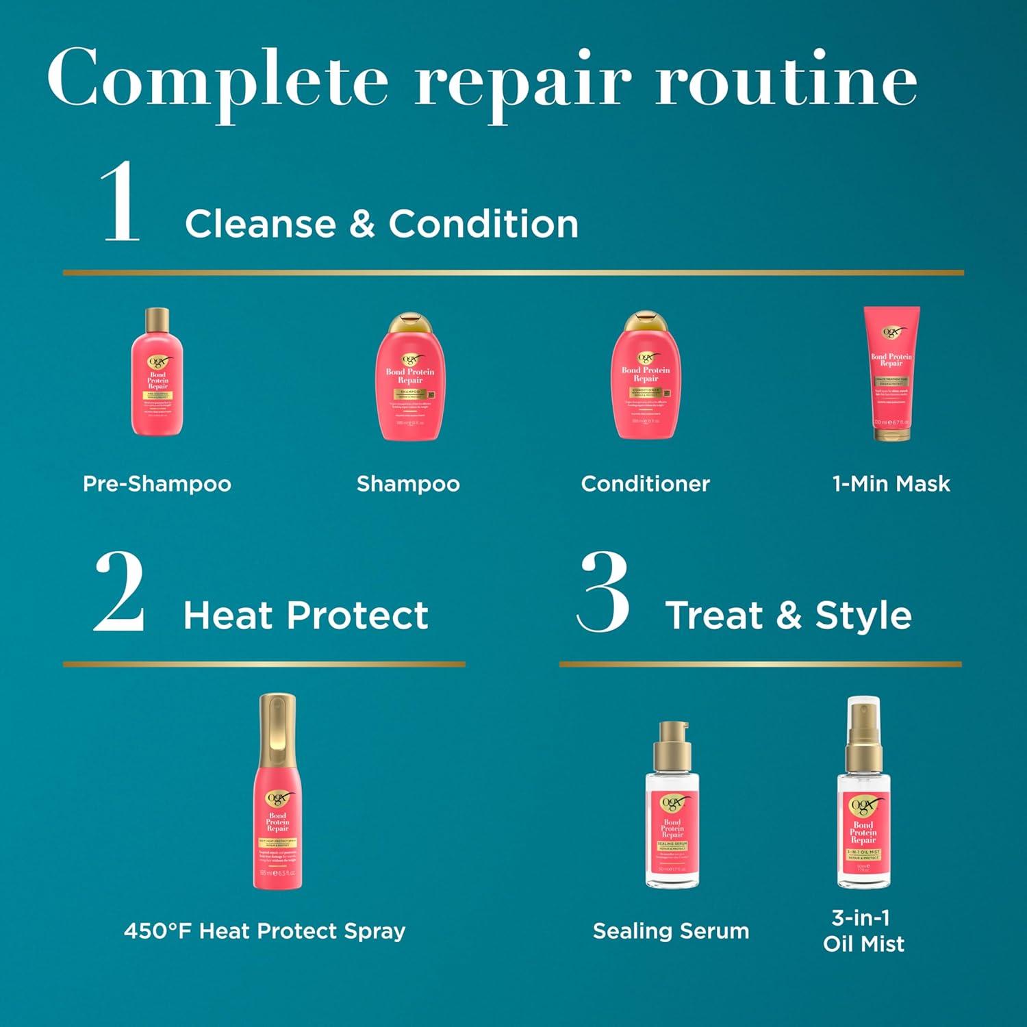 image:imageOGX Repair amp Protect Bond Protein Repair 3in1 Oil Mist Hair Oil Protects Dry Damaged Hair Against Frizz Strengthens amp Maintains Shine Hair Mist Formulated without Parabens 17 oz