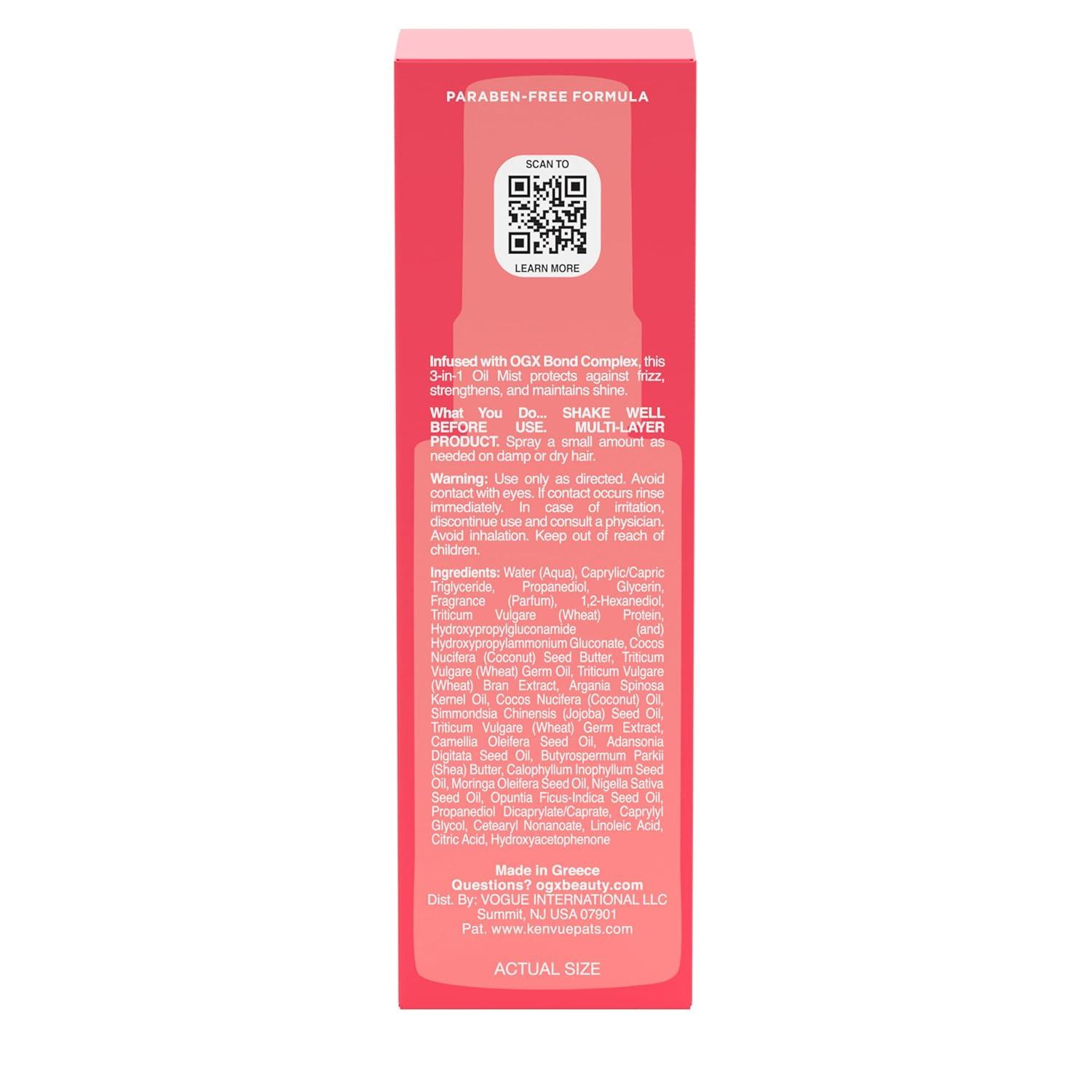 image:imageOGX Repair amp Protect Bond Protein Repair 3in1 Oil Mist Hair Oil Protects Dry Damaged Hair Against Frizz Strengthens amp Maintains Shine Hair Mist Formulated without Parabens 17 oz