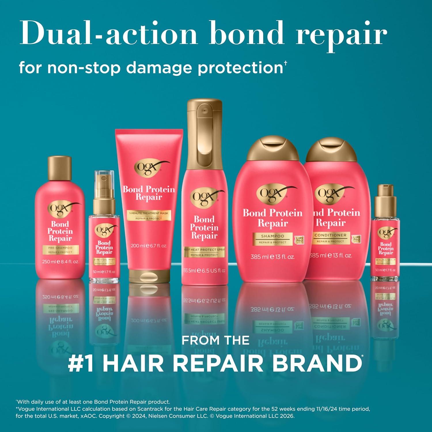 image:imageOGX Repair amp Protect Bond Protein Repair Conditioner Lightweight Conditioner Targets Damaged Areas of Hair Formulated without Parabens SulfateFree Surfactants 13 fl oz13 Fl Oz Pack of 1