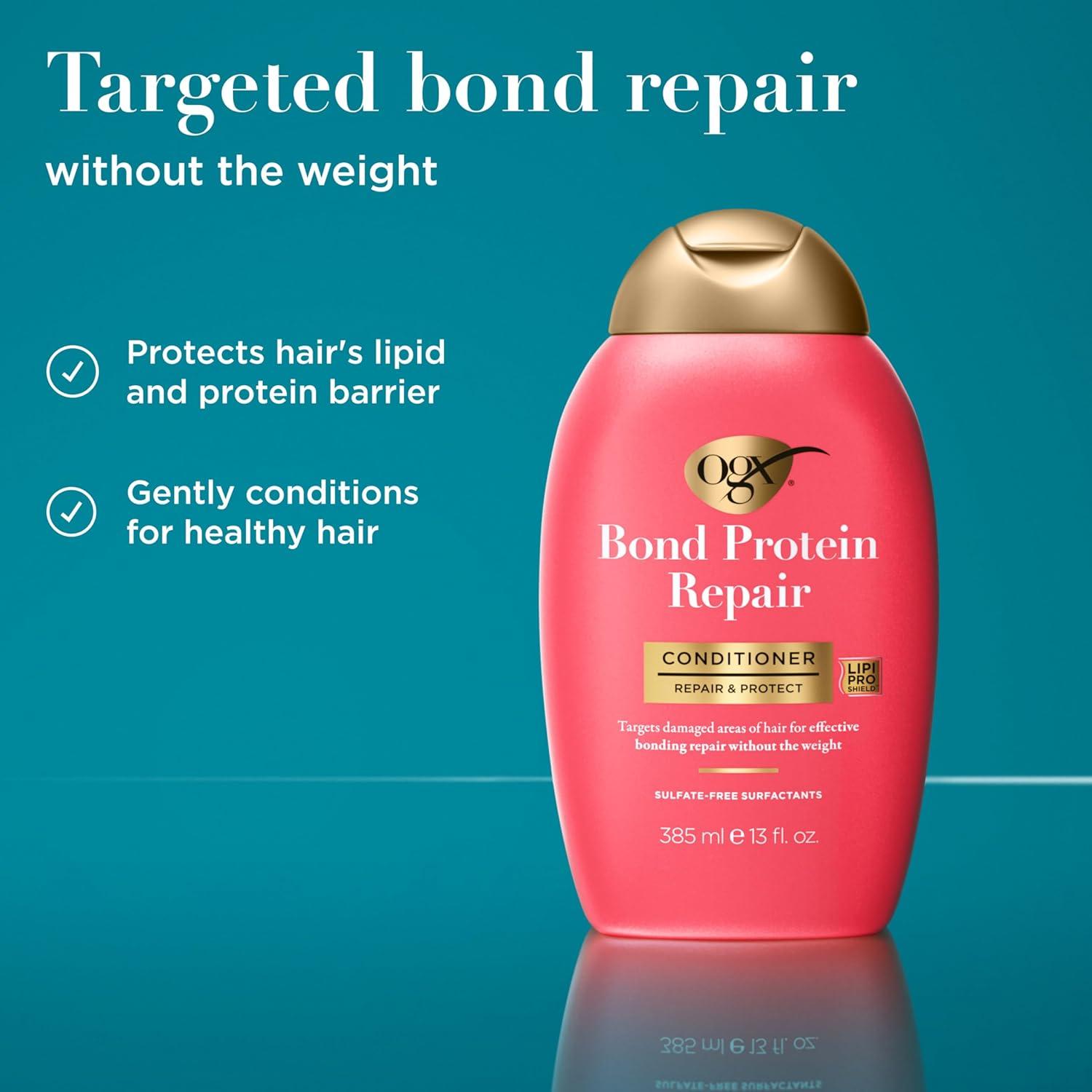 image:imageOGX Repair amp Protect Bond Protein Repair Conditioner Lightweight Conditioner Targets Damaged Areas of Hair Formulated without Parabens SulfateFree Surfactants 13 fl oz13 Fl Oz Pack of 1