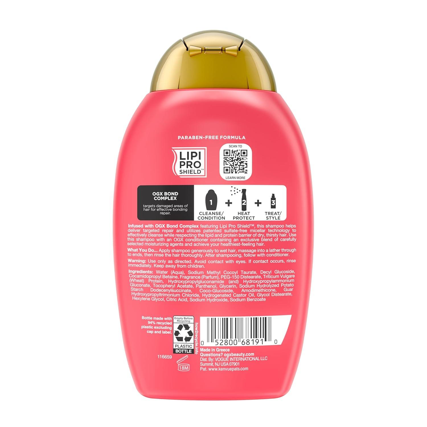 image:imageOGX Repair amp Protect Bond Protein Repair Shampoo Lightweight Hair Wash Cleanses amp Targets Damaged Hair for Effective Bond Repair Formulated without Parabens 13 fl oz13 Fl Oz Pack of 1