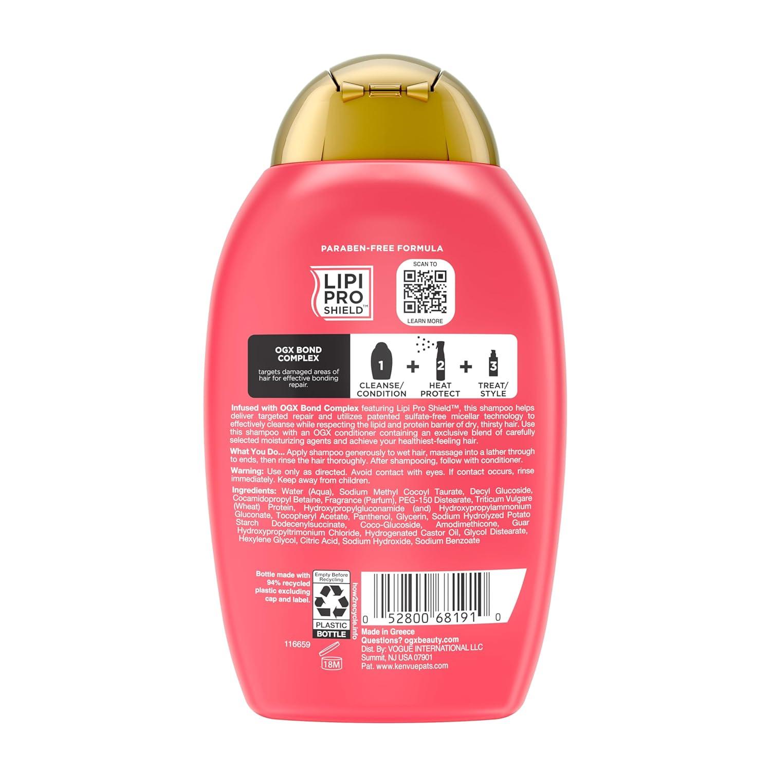 image:imageOGX Repair amp Protect Bond Protein Repair Shampoo Lightweight Hair Wash Cleanses amp Targets Damaged Hair for Effective Bond Repair Formulated without Parabens 13 fl oz13 Fl Oz Pack of 2