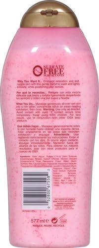 image:imageOGX Sensitive Rose Water amp Pink Sea Salt Exfoliating Body Scrub Rose Quartz Gentle Exfoliating Daily Body Wash Softens Skin Body Scrub for Women SulfateFree Surfactants 195 fl oz195 Fl Oz Pack of 4