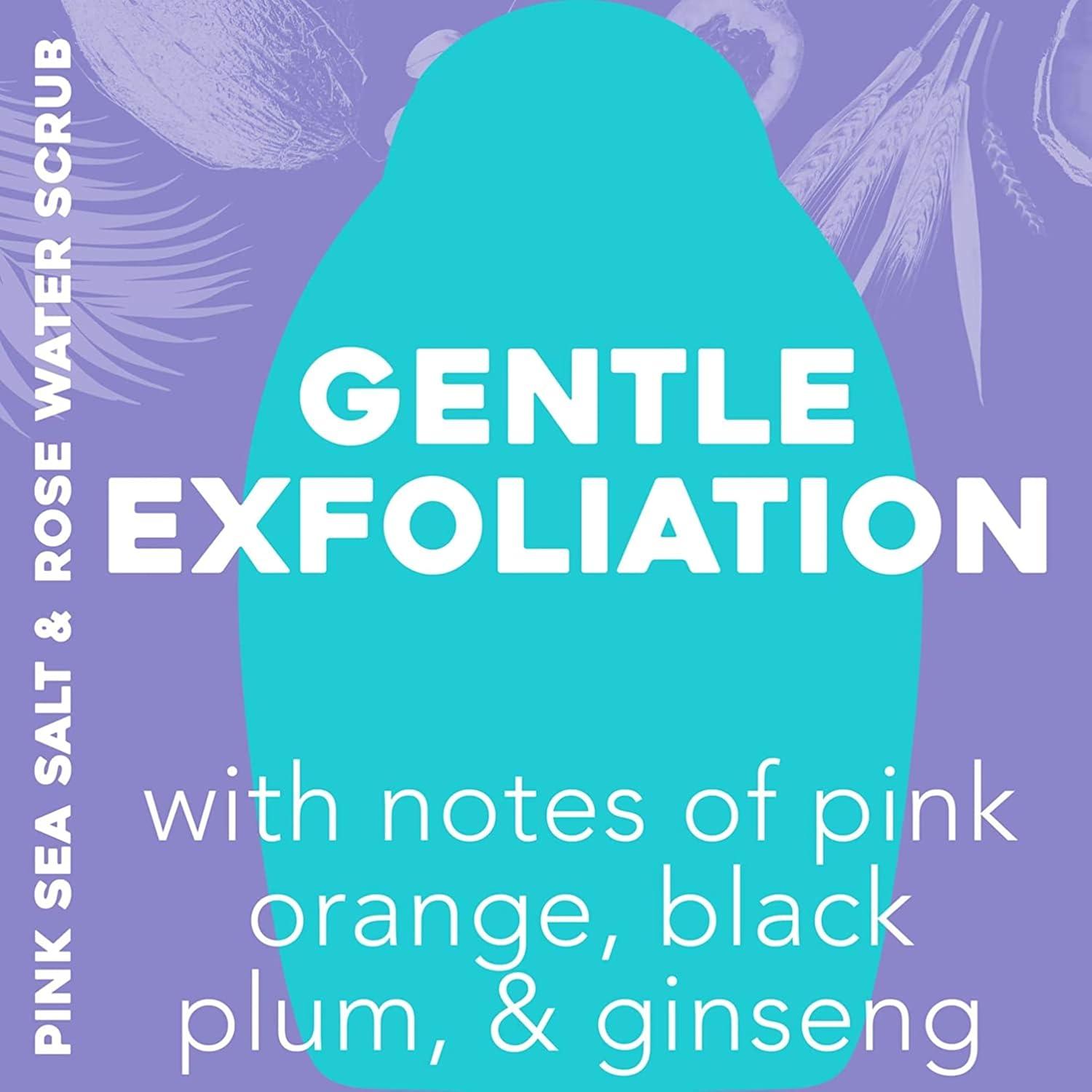 image:imageOGX Sensitive Rose Water amp Pink Sea Salt Exfoliating Body Scrub Rose Quartz Gentle Exfoliating Daily Body Wash Softens Skin Body Scrub for Women SulfateFree Surfactants 195 fl oz195 Fl Oz Pack of 3