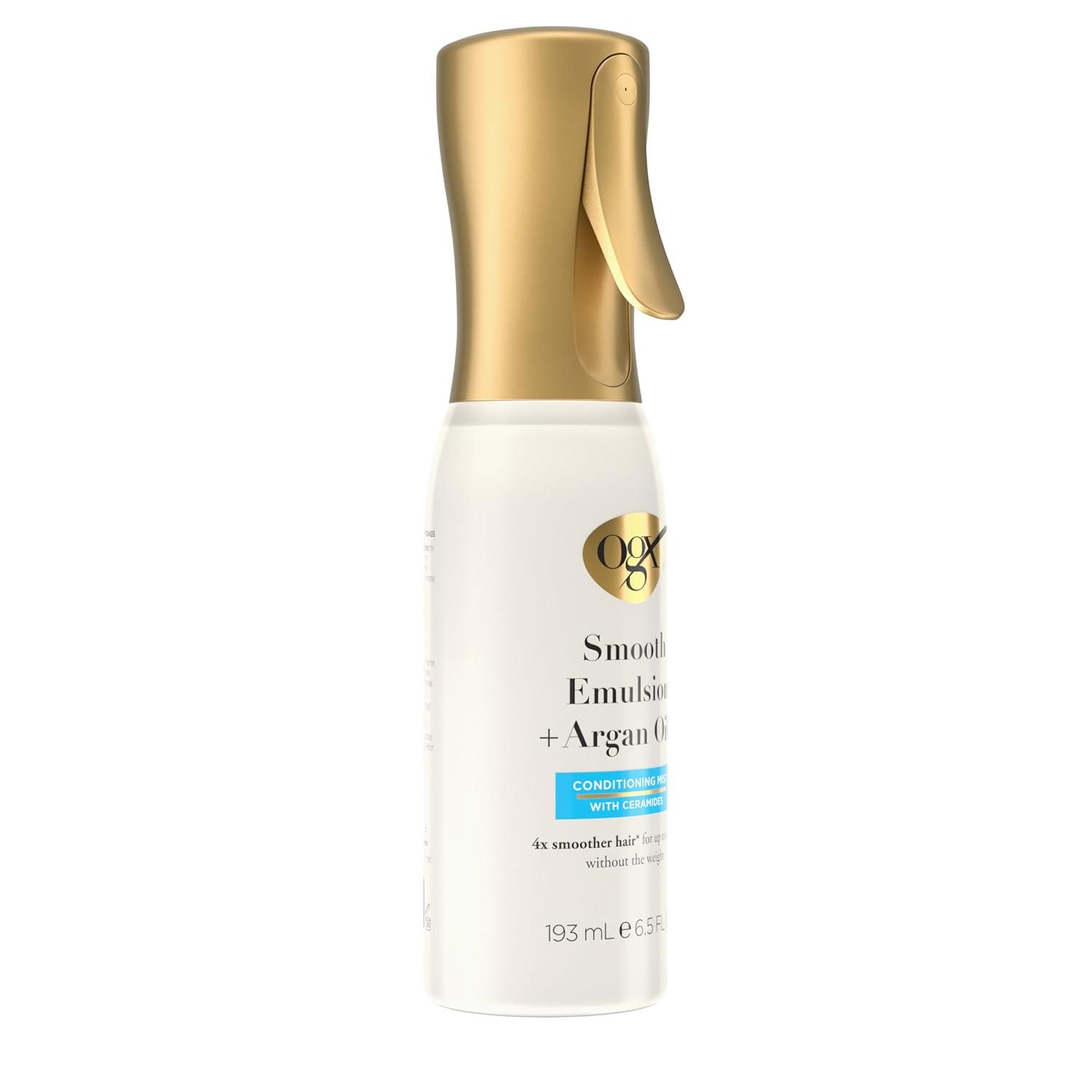 image:imageOGX Smooth Emulsion Argan Oil Conditioning Hair Mist Damage Repair Spray with Ceramides for 4x Smoother Hair for up to 48 Hours Without the Weight 450F Heat Protection 65 fl oz