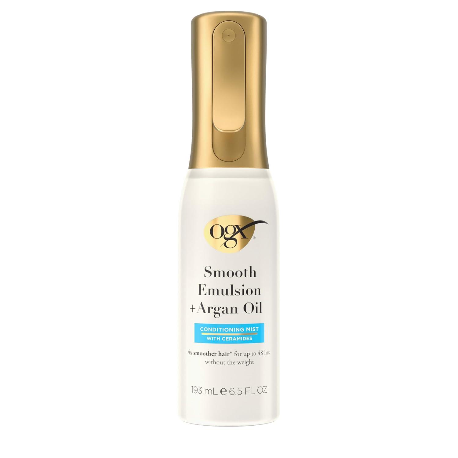 image:imageOGX Smooth Emulsion Argan Oil Conditioning Hair Mist Damage Repair Spray with Ceramides for 4x Smoother Hair for up to 48 Hours Without the Weight 450F Heat Protection 65 fl oz