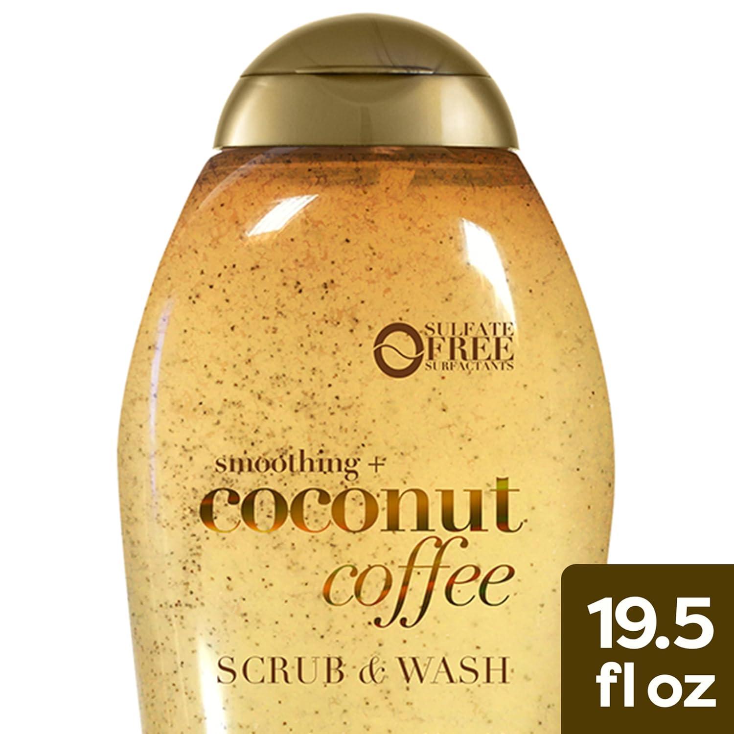 image:imageOGX Smoothing Coconut Coffee Exfoliating Body Scrub with Arabica Coffee amp Coconut Oil Moisturizing Body Wash for Dry Skin ParabenFree with SulfateFree Surfactants 195 Fl Oz 2 Pack195 Fl Oz Pack of 3