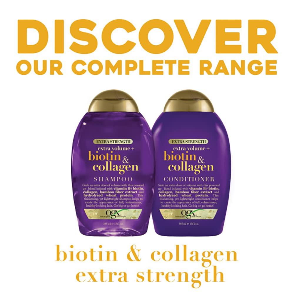 image:imageOGX Thick amp Full Biotin amp Collagen Extra Strength Volumizing Shampoo amp Conditioner with Vitamin B7 amp Hydrolyzed Wheat Protein for Fine Hair SulfateFree Surfactants for Fuller Hair 13 Fl Oz13 Fl Oz Pack of 2