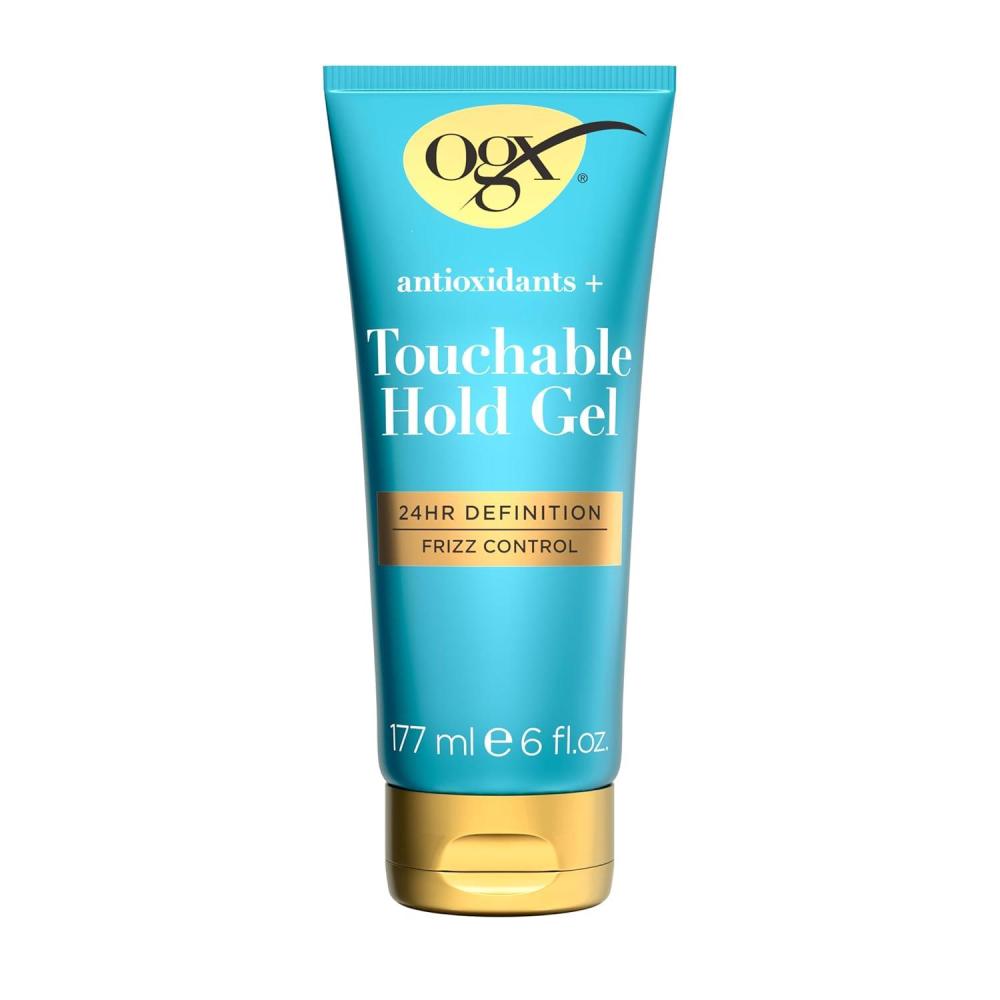 image:imageOGX Antioxidants Touchable Hold Gel Medium Hold Hair Styling Gel for 24 Hour Definition amp Frizz Control AntiHumidity Hair Gel with a Soft NonSticky Texture ParabenFree 6 fl oz