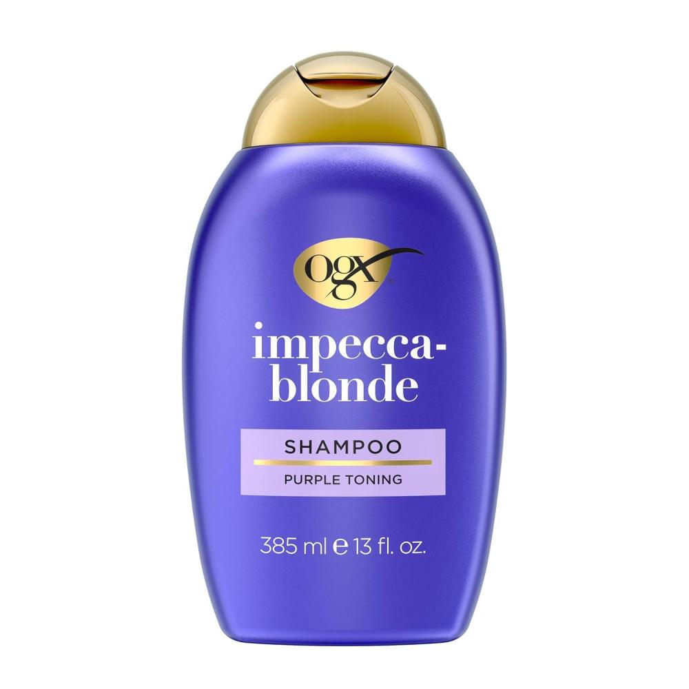 image:imageOGX Color Care  ImpeccaBlonde Purple Shampoo HighlyPigmented Toning Shampoo for Blonde Silver amp Lightened Hair Hair Wash to Correct Yellow Tones amp Protect from Color Fade 13 fl oz