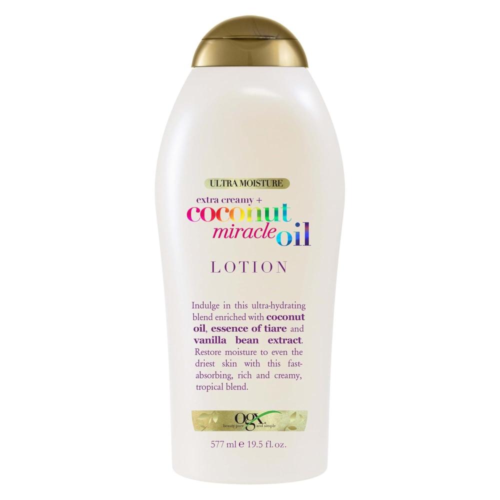 image:imageOGX Extra Creamy Coconut Miracle Oil Ultra Moisture Body Lotion with Vanilla Bean FastAbsorbing Body Lotion for All Skin Types ParabenFree and SulfatedSurfactants Free 195 Ounce195 Fl Oz Pack of 1