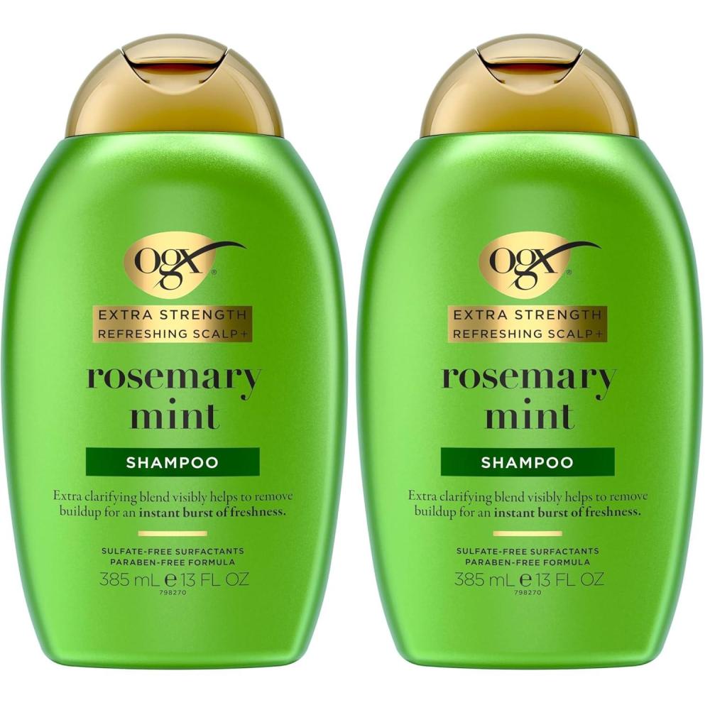 image:imageOGX Extra Strength Refreshing Scalp Rosemary Mint Shampoo Clarifying Shampoo for Oily Hair Visibly Helps Remove Oil amp Residue to Clear Away Buildup SulfateFree Surfactants 13 fl oz13 Fl Oz Pack of 2