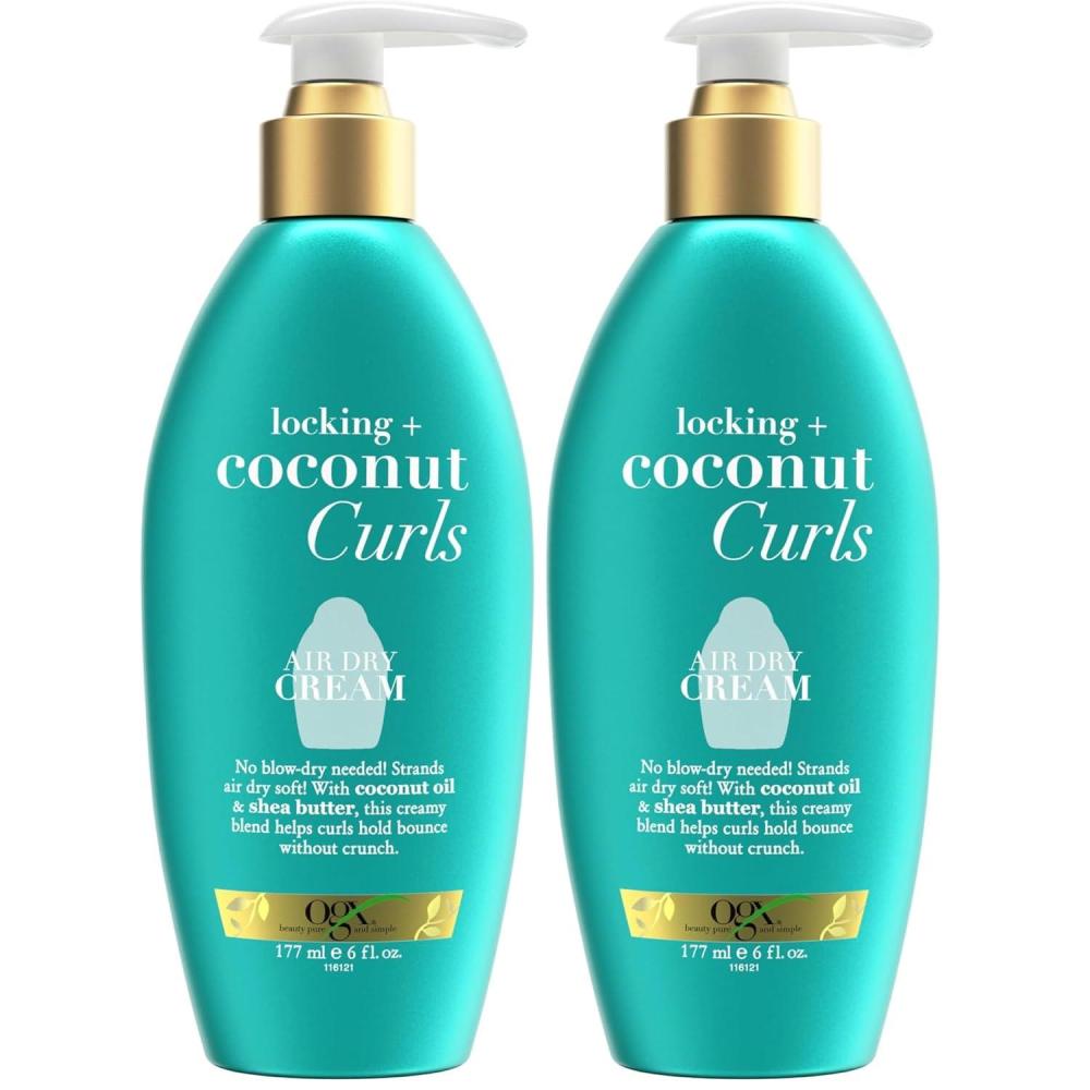 image:imageOGX Locking Coconut Curls Air Dry Cream No Parabens 6 oz6 Fl Oz Pack of 2